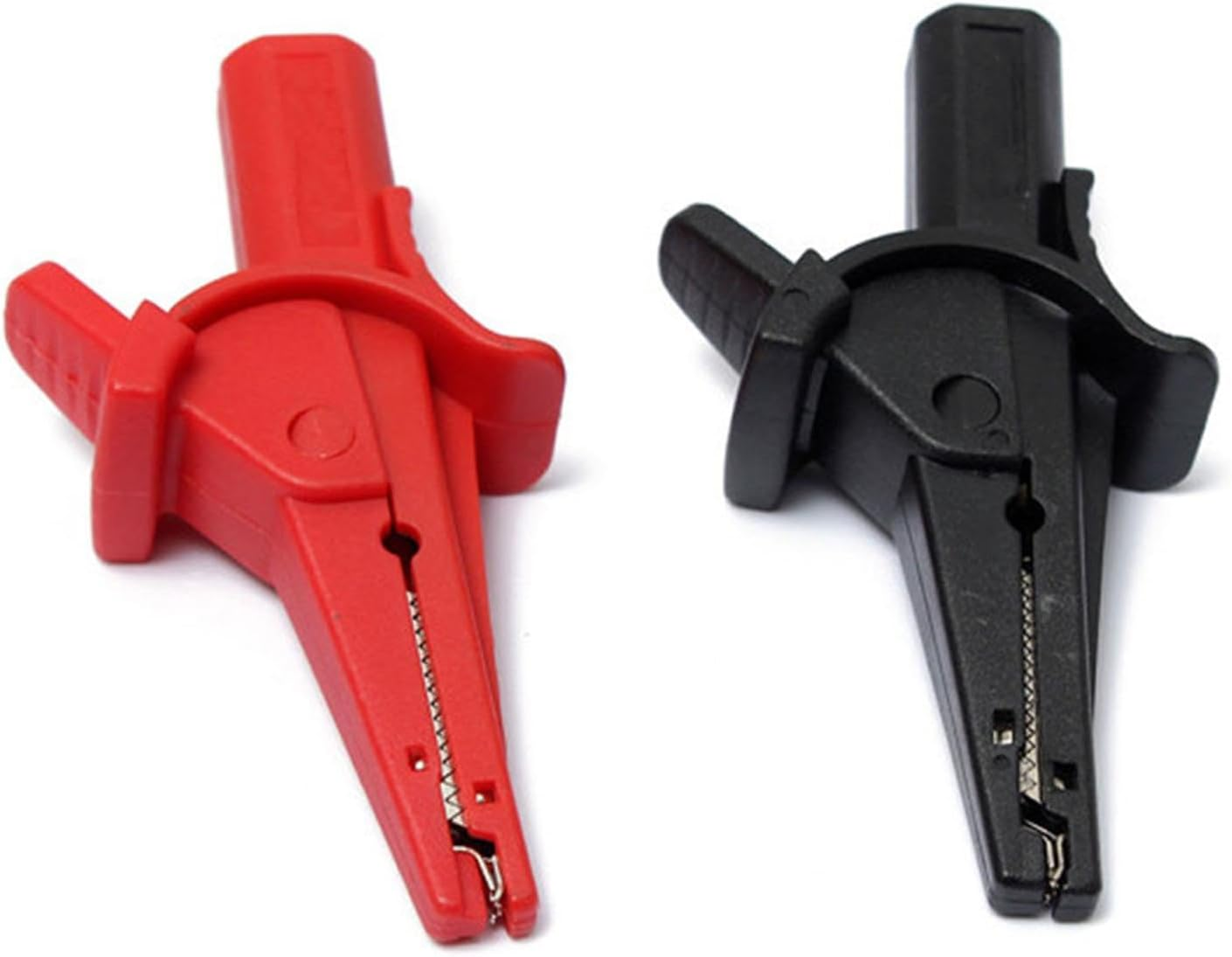 Harayaa Heavy Duty Alligator Clip Crocodile Clamp Easy to Use Electrical Testing Test Clip, Insulation Protecting for Automotive, Car, Black - Red image number 6