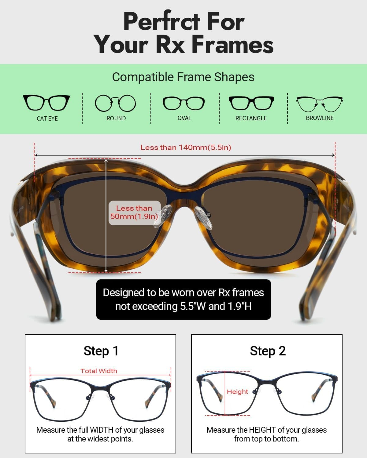 Meeloog Fit over Glasses Sunglasses for Women Oversized Polarized Sunglasses over Glasses Driving Sun Shades MST6494