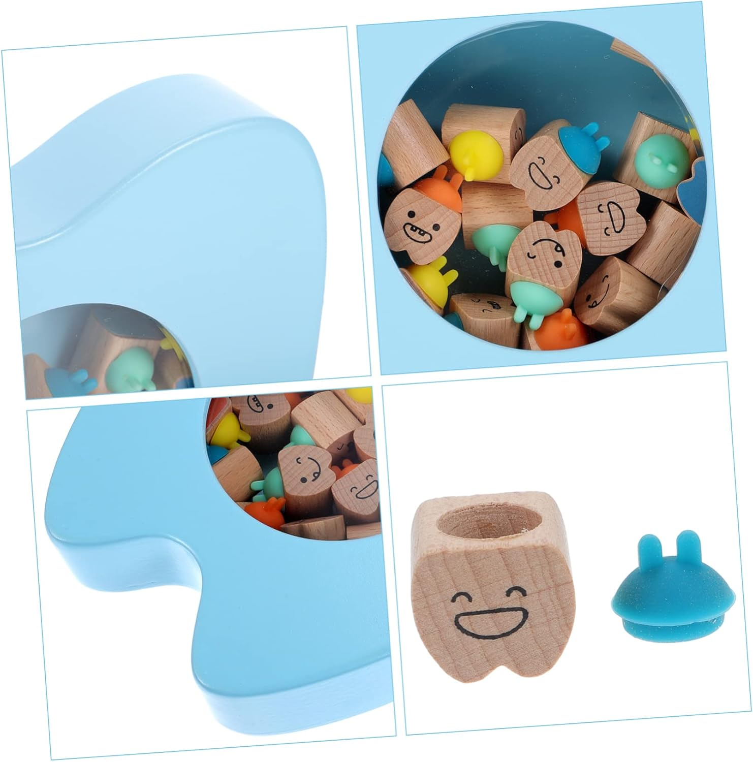 Tooth Keepsake Organizer Box Wooden Newborn Tooth Storage Case for Decorative Meaningful for Boys and Girls image number 2