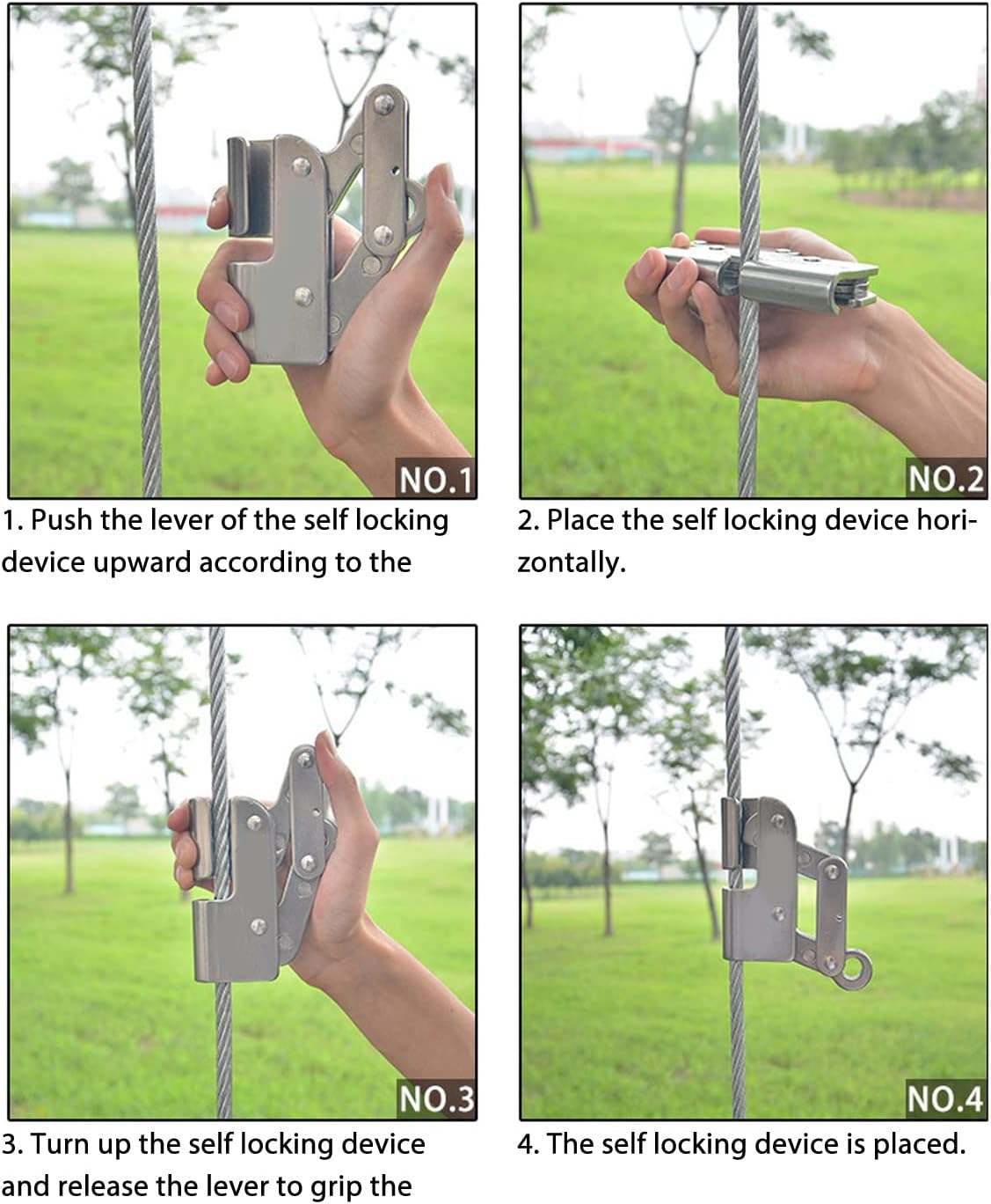 Self Locking Rope Grab Alloy Steel Strong Bearing Capacity for Tree Arborist Expedition - Rock Climbing Rope Grab Device image number 4