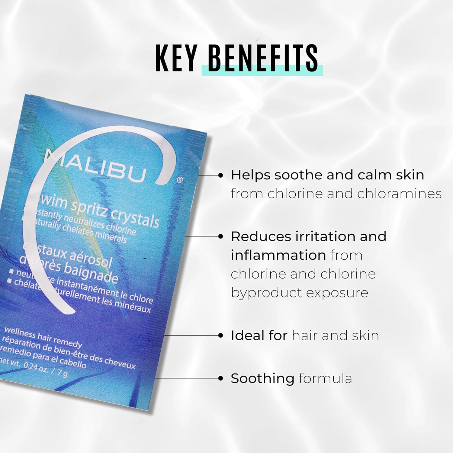 Malibu C Swim Spritz Crystal Wellness Hair Treatments 12-Piece Sachets image number 3