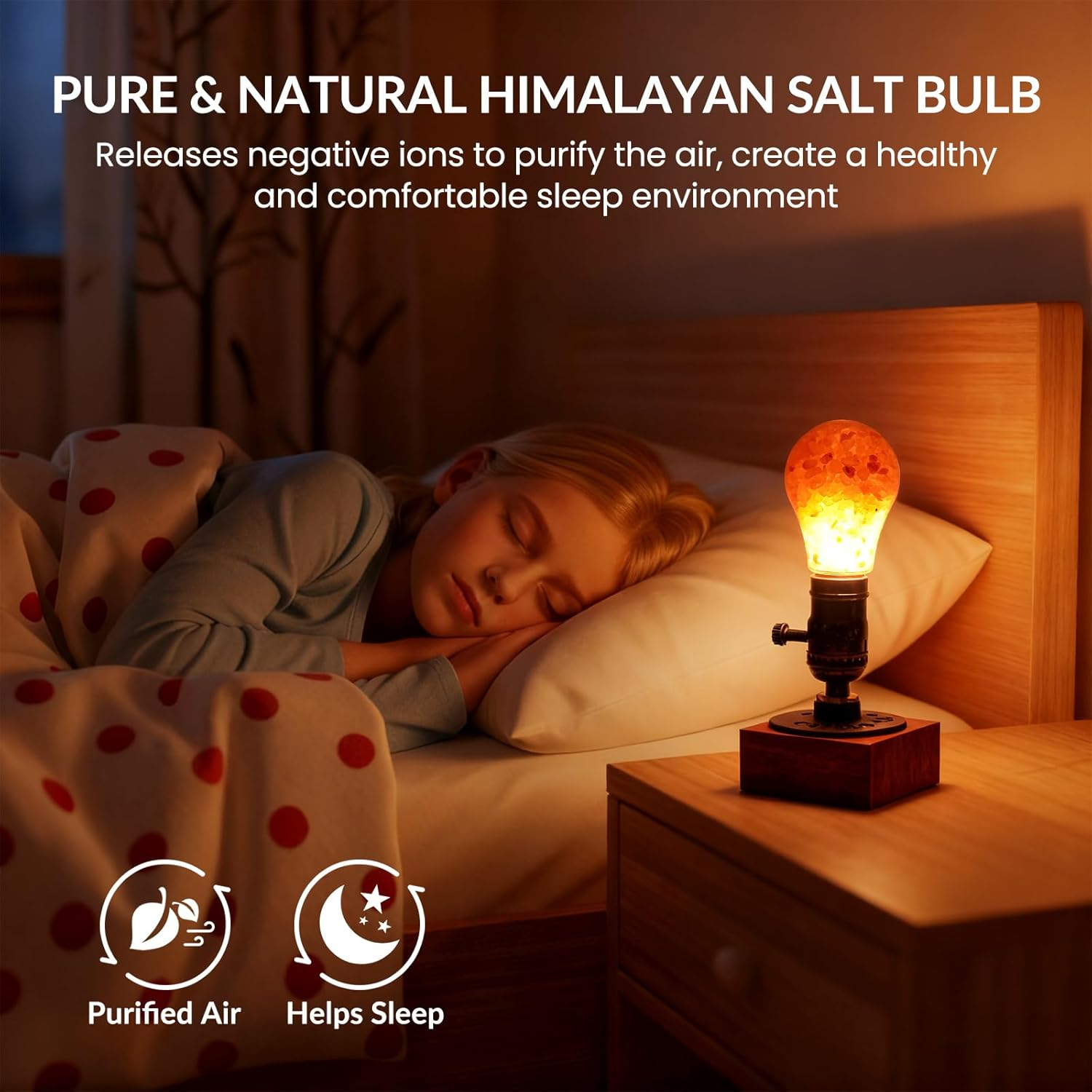 Brightark E27 LED Bulbs, E27 Edison Screw Bulb 6W, Himalayan Salt Light Bulb Warm Wihte 2200K, Amber Light Bulbs for Bedroom, Living Room, Non Dimmable