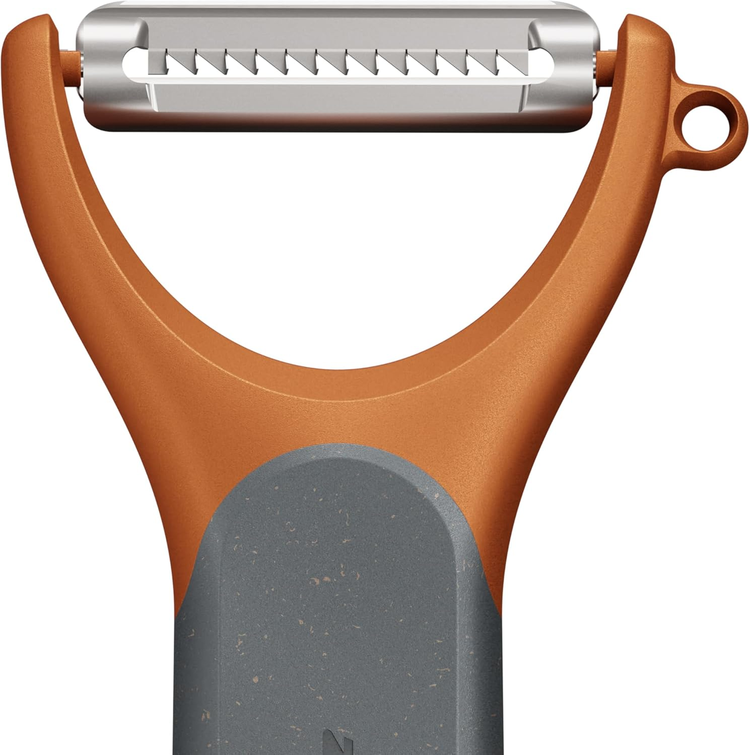 Zyliss Julienne Y Peeler - Create Perfect Julienne Cuts for Zucchini Noodles, Carrot Strings, and Other Vegetables, Durable, Comfortable, Built-In Spot Cutte, Compact and Easy to Store, Grey/Orange image number 5