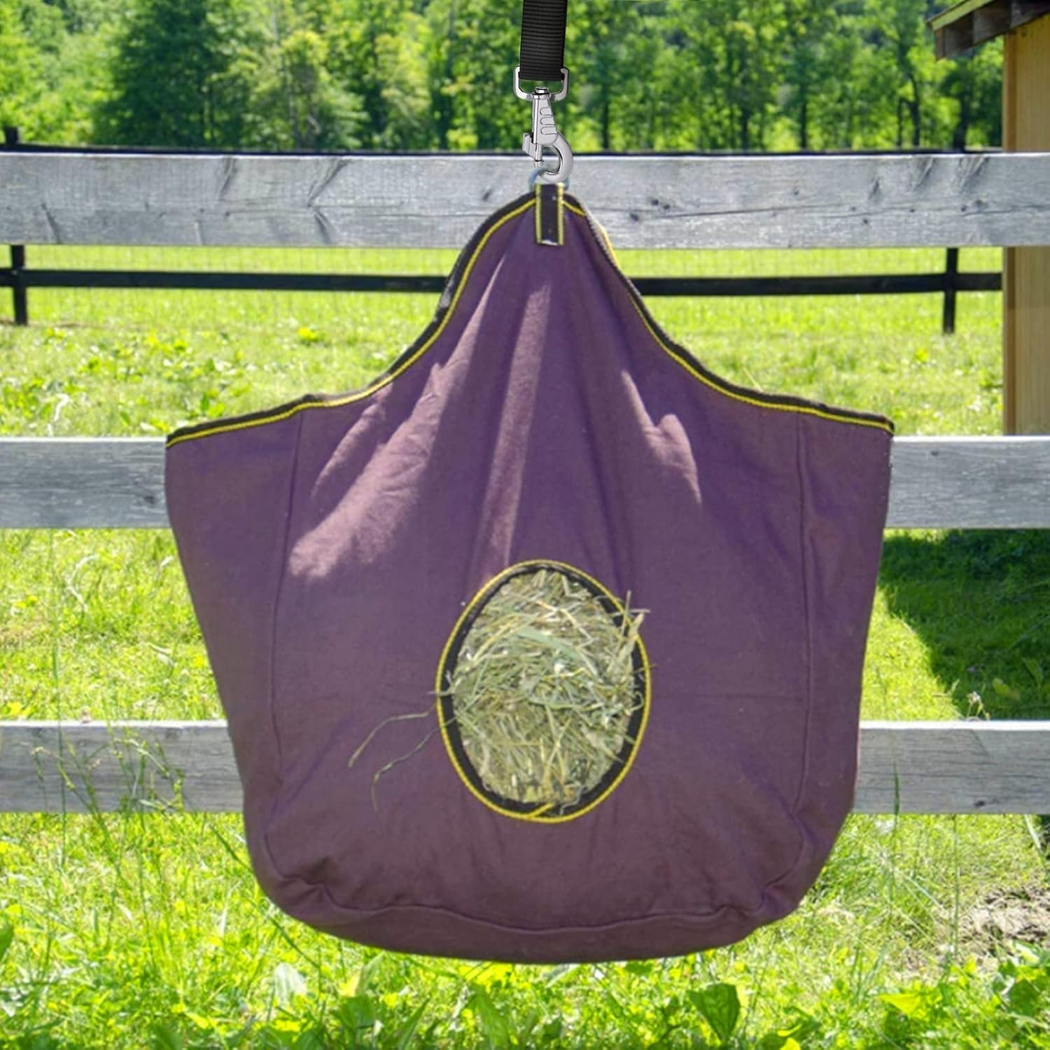 Rosemarie Horse Bucket Strap Hangers,Horse Suppliers Adjustable Nylon Straps up to 700 Lbs for Hay Nets, Water Buckets,Hanging-Pratical and Easy Use(4 Pack) (Black) - Black image number 3