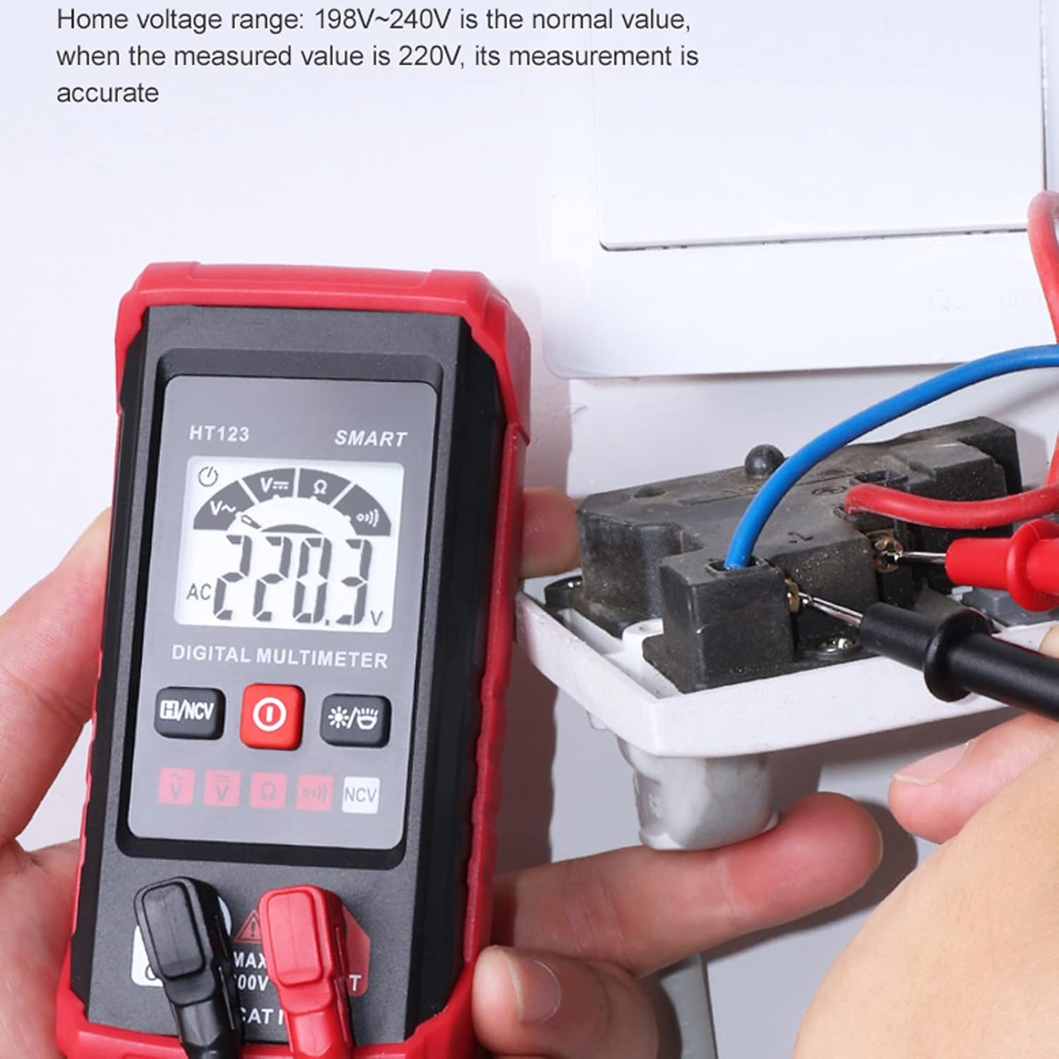 Marhynchus Digital Multimeter Automatic Identification Electrical Tester with LED Backlit Screen for Electricians image number 5