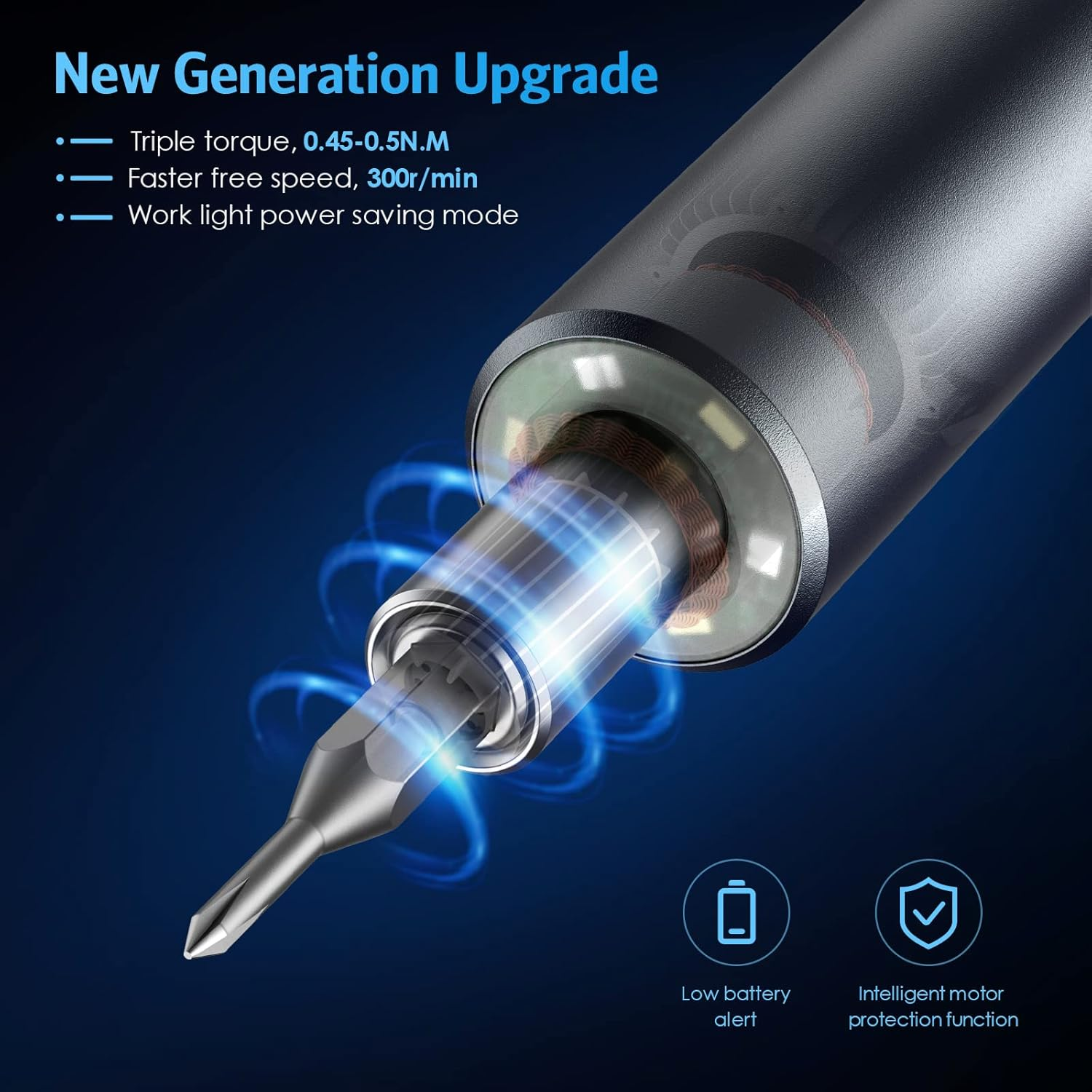 Upgraded 28 in 1 Mini Electric Screwdriver, Precision Power Screwdriver Set, Portable Magnetic Repair Tool Kit with 3 LED Lights USB Cable, 0.45-0.5Nm Electric Torque for Phones Watch Tablet image number 2