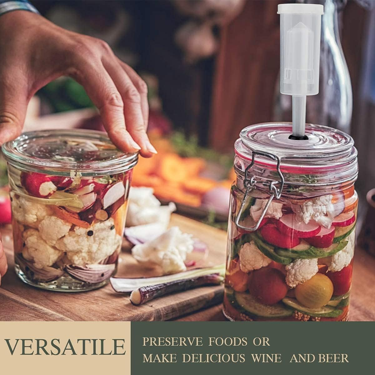 4-Piece Airlock Fermentation Beer Wine Brewing Air Locks with Silicone Grommets for Sauerkraut Kimchi Kombucha ((NO Jars) image number 5