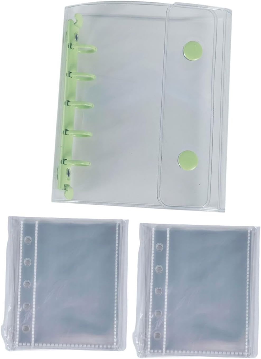 Binder Notebook Covers with Blank Inner Papers 5 S Protector Clear round Binder Cover for Travel Vacation Pictures, Green - Blue image number 7