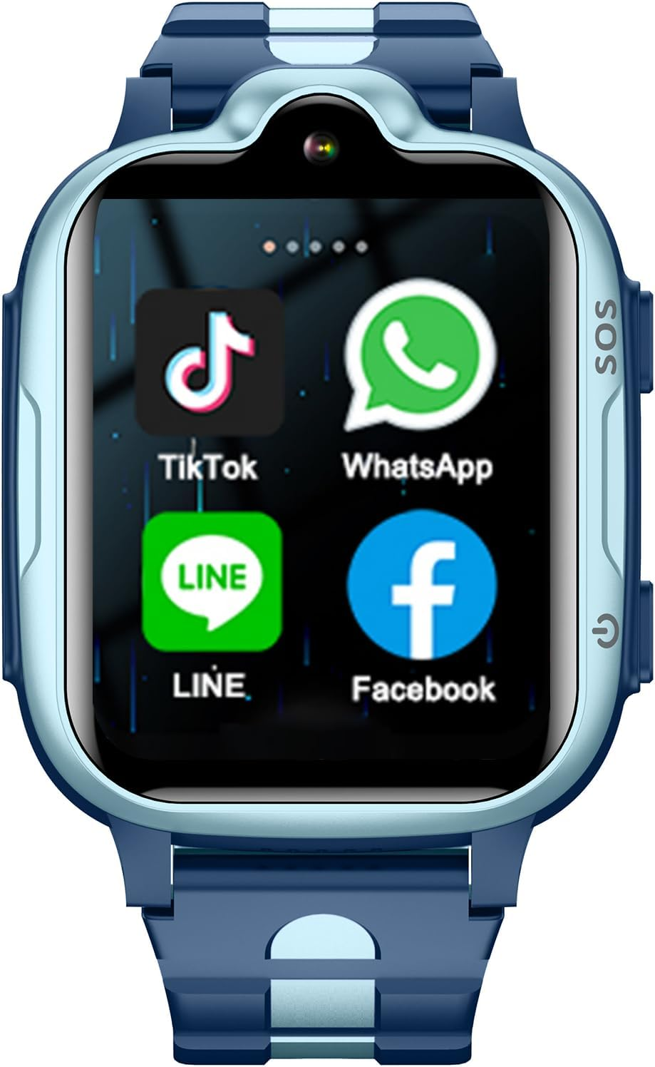 Kids 4G GPS Whatsapp Smart Watch Phone with Real-Time Tracker Waterproof Smartwatch Video Call Camera SOS Geo-Fence Touch Screen Pedometer Anti-Lost Tiktok for 3-15 Boys Girls Global Phone Watch