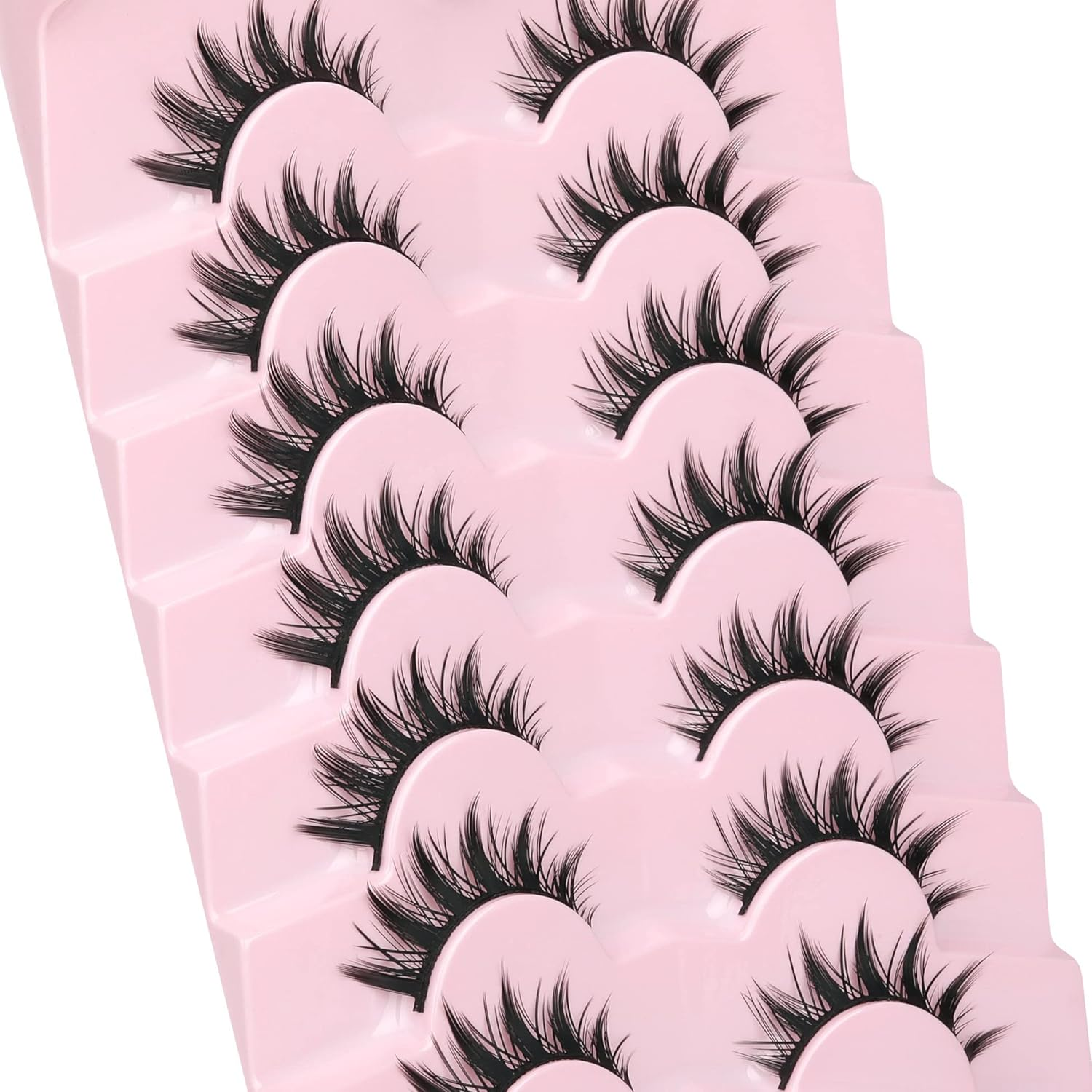EYDEVRO Manga Lashes False Eyelashes Doll Dramatic Eyelashes Anime Cosplay Japanese Style Lashes Spiky Long Thick Mink Eye Lash Strips image number 3