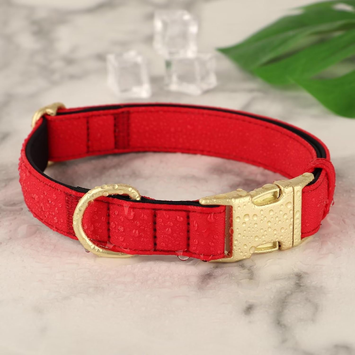 Didog Nylon Dog Collar, Soft Padded, Durable Dog Collar with Quick Release Metal Buckle, Lightweight and Breathable Dog Collar for Small Dogs, Red, S image number 3