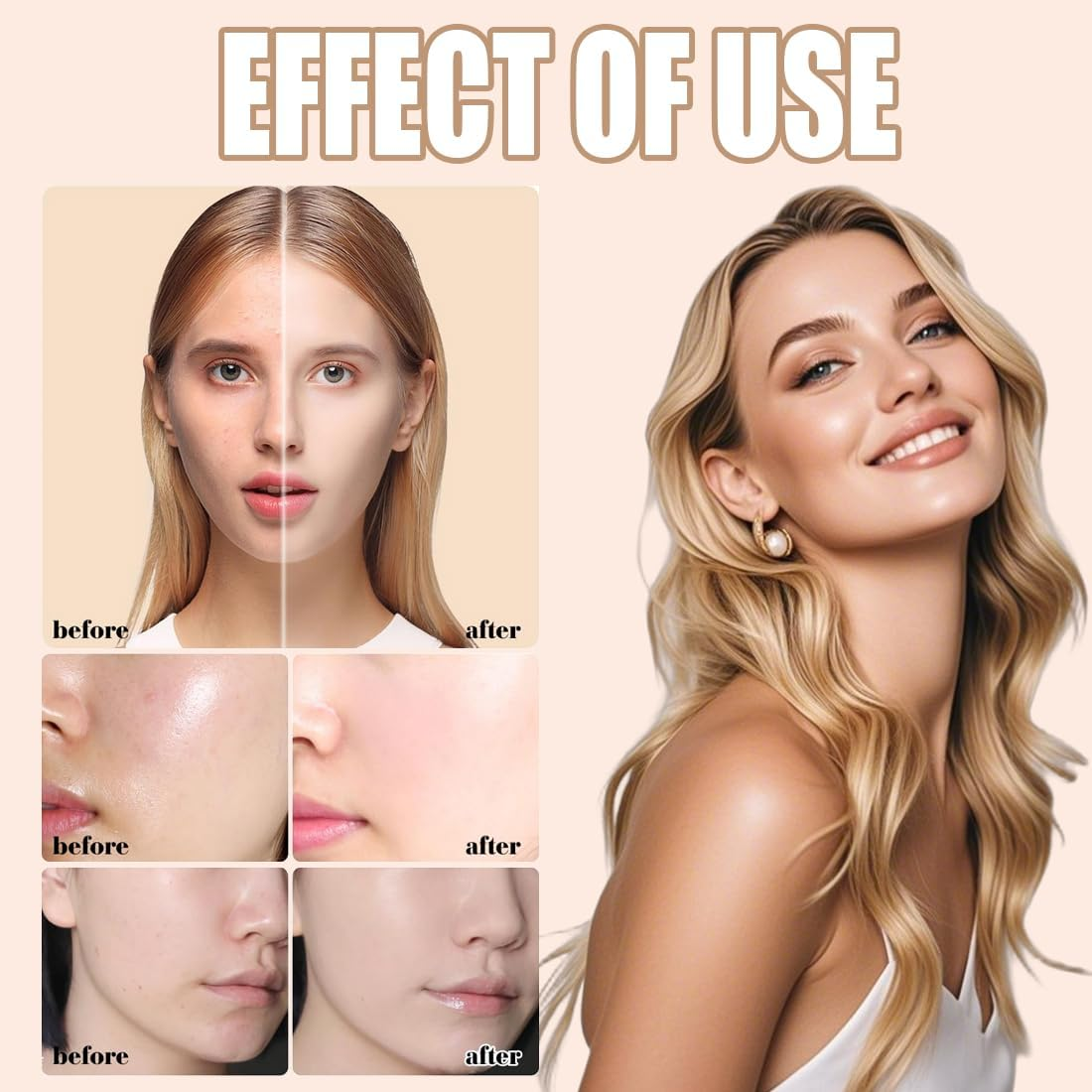 Mushroom Head Air Cushion CC Cream, Mushroom Head Air Cushion CC Cream, Cushion Foundation Concealer Make-Up, Even Skin Colour for Face and Neck, Makeup for All Skin (Natural Colours) image number 4