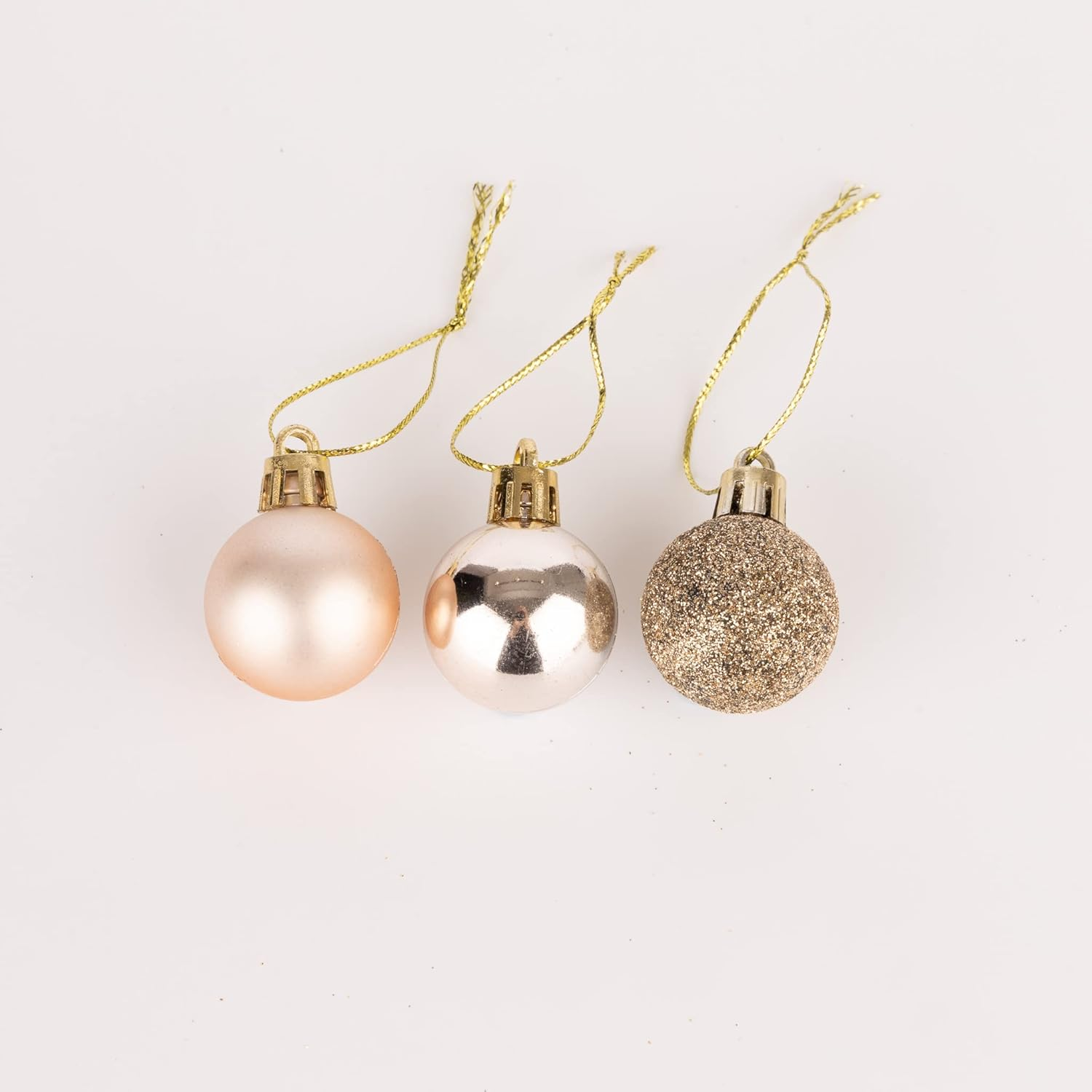 30Mm/12Pcs Christmas Baubles Shatterproof Champagne Gold, Christmas Tree Decorations Ball Ornaments Balls Xmas Hanging Decorations Holiday Decor - Shiny,Matte,Glitter image number 5