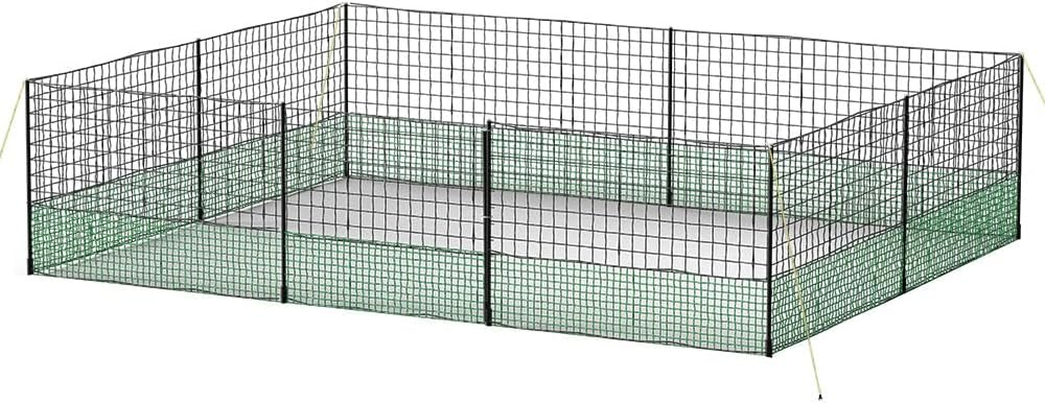 I.Pet Chicken Fence, 2500 X125Cm Electric Wire Poultry Fencing Mesh Chickens Coop Cage Rabbit Hutch Pet Enclosure Duck Goose House Animal Barrier, Lightweight Heavy Duty Double Prong with Caps Black image number 6