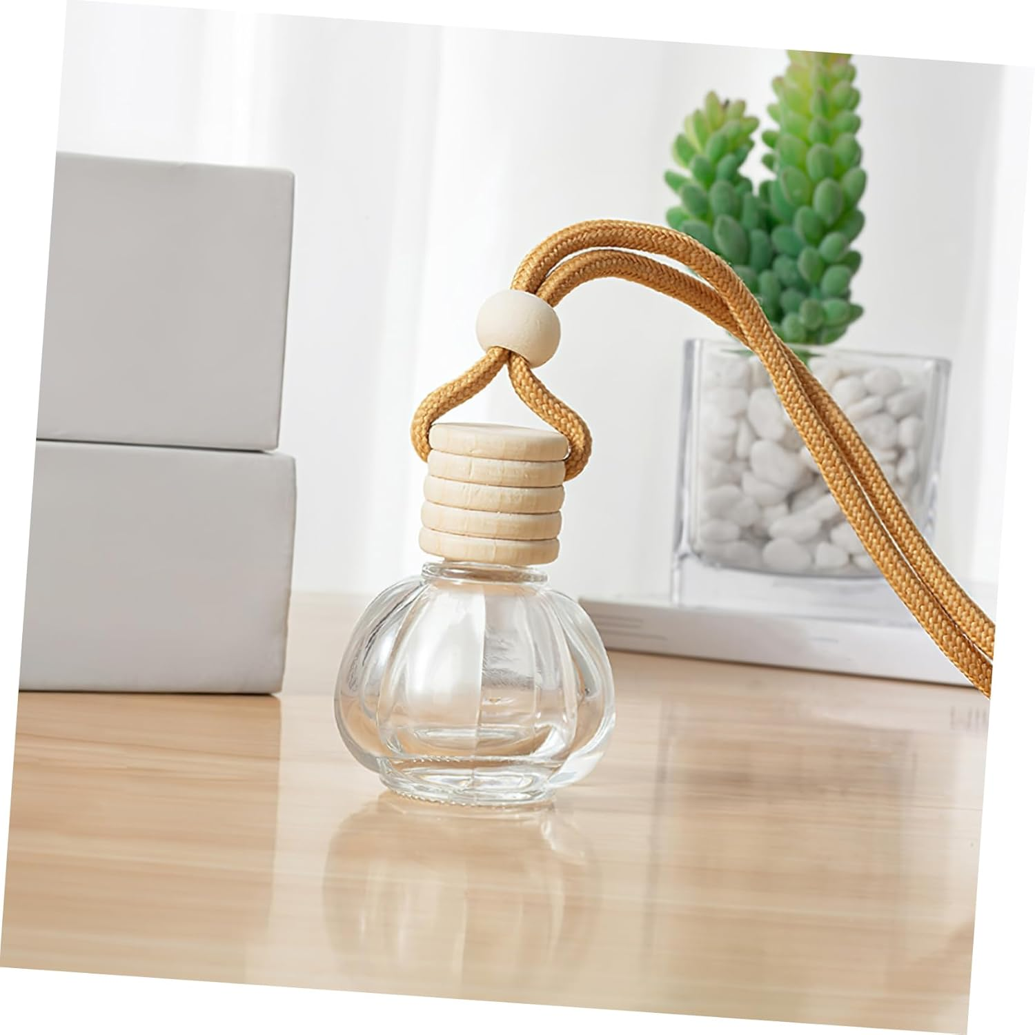 6Pcs Car Aromatherapy Essential Oil Storage Bottles Perfume Diffuser for Car Stylish Hanging Air Freshener Unique Design Relieve Driving Fatigue and Create Fresh Atmosphere