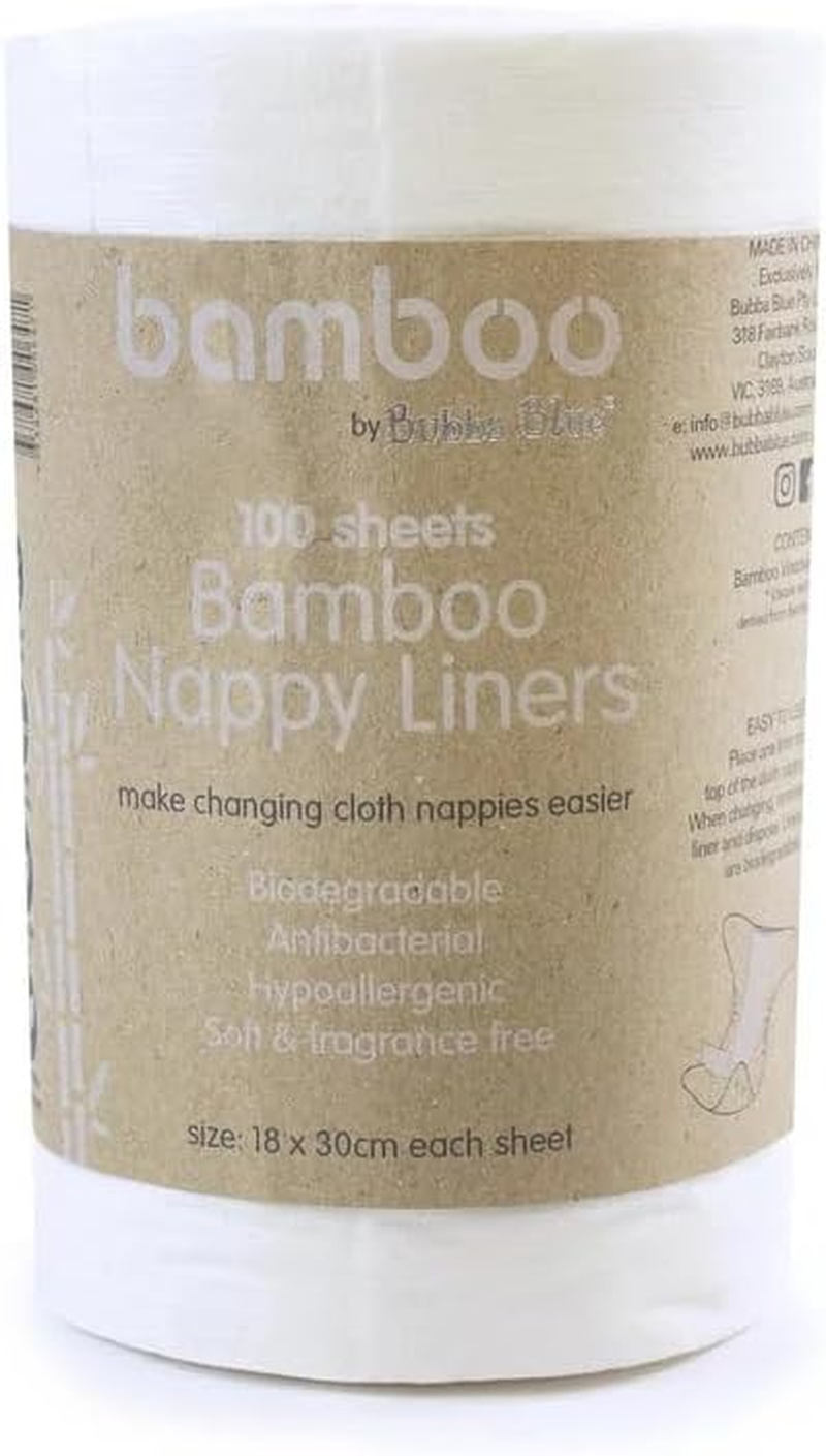 Bubba Blue Bamboo Nappy Liners 100Pk White D18/O18