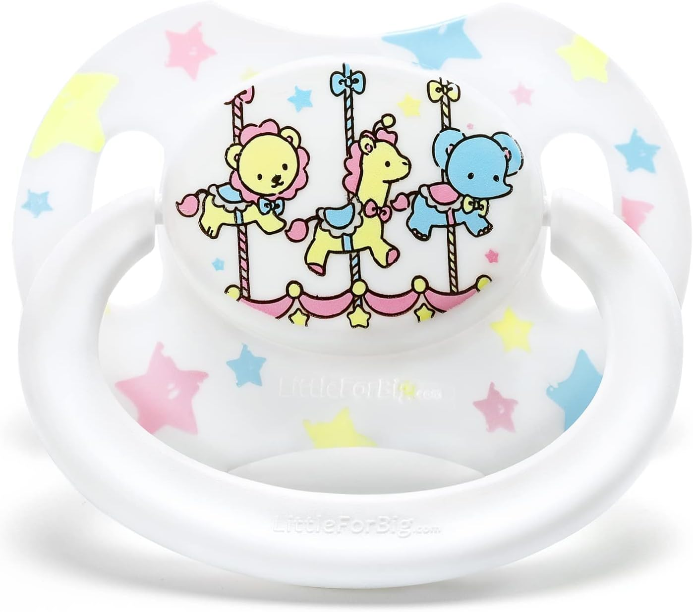 Littleforbig Bigshield Generation-Ii Big Sized Pacifier White Little Circus Carousel Pattern image number 4