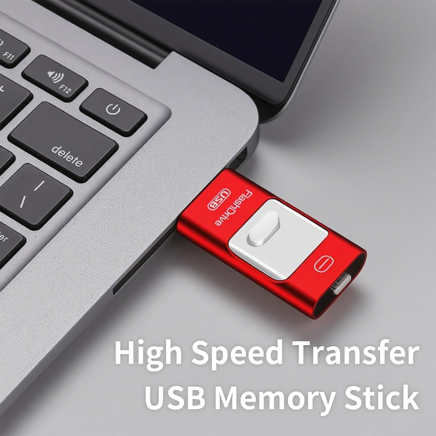 2TB Memory Phone Photo Stick,4-In-1 512G USB Flash Drives,Phone Flash Drive,Phone Flash Drive for Ios/Android/Pc/Ipad/More Devices(Red)
