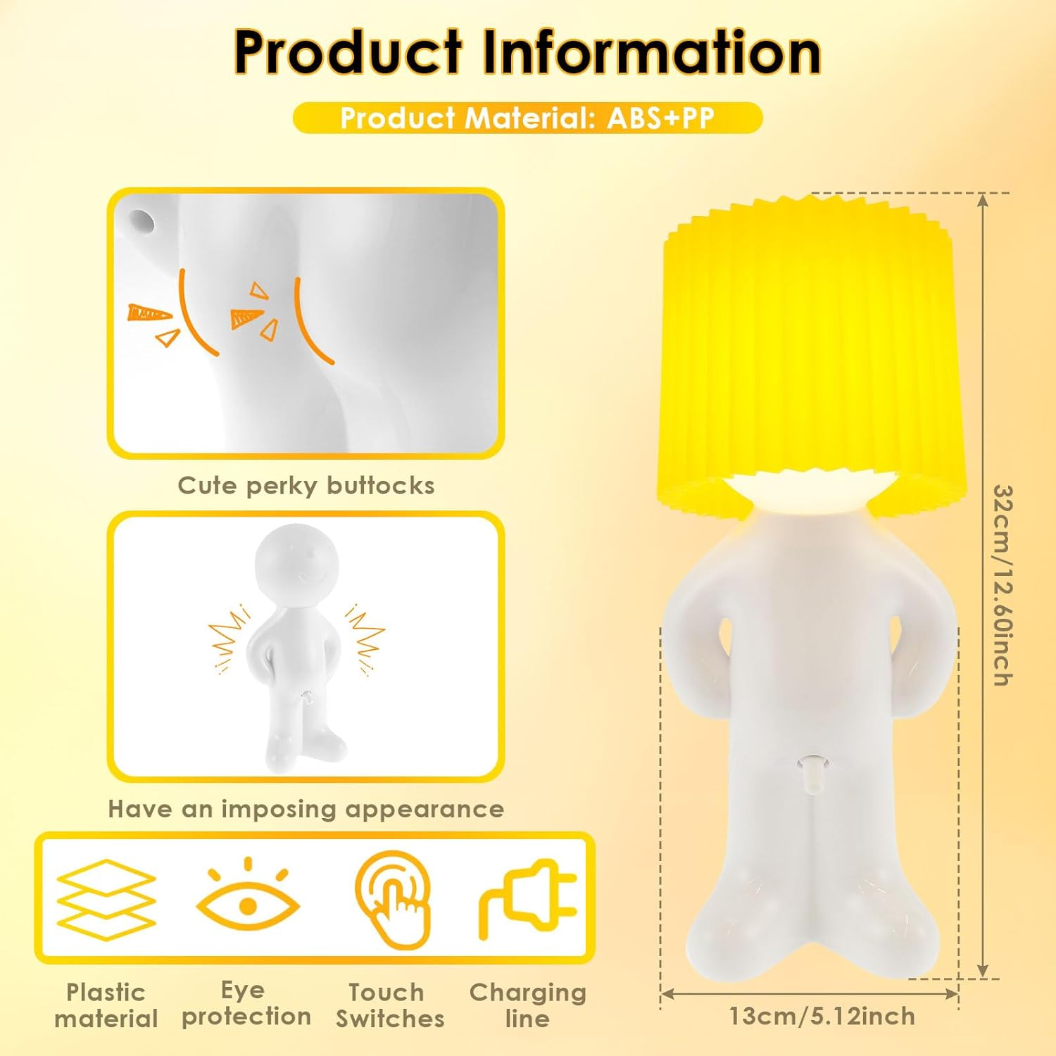 DJAPWPX Shy Boy Table Lamp, Creative Little Shy Man Lamp with Warm Light, Funny Bedside Night Light for Adults Men Women image number 6