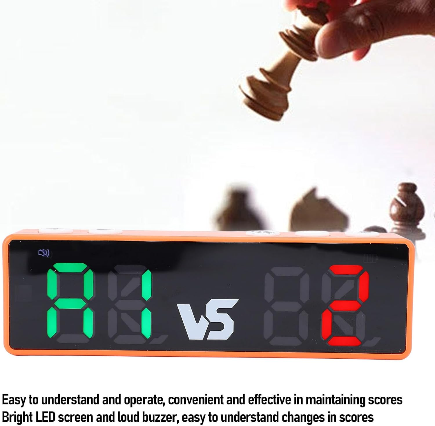 Mini Digital Scoreboard, 4 Digits Cornhole Score Keeper with Long Battery Life, Loud Buzzer, Suitable for Basketball Baseball Volleyball