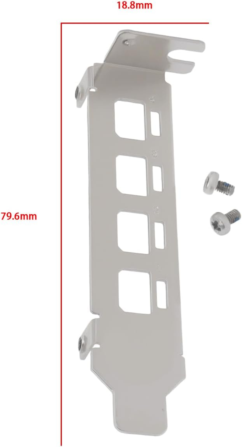 SING F LTD 2PCS Low Profile Graphics Card Bracket Compatible with NVIDIA Quadro K1200 NVS510 P600 P620 P1000 T600 T1000 79.6X18.8Mm with Screws Silver
