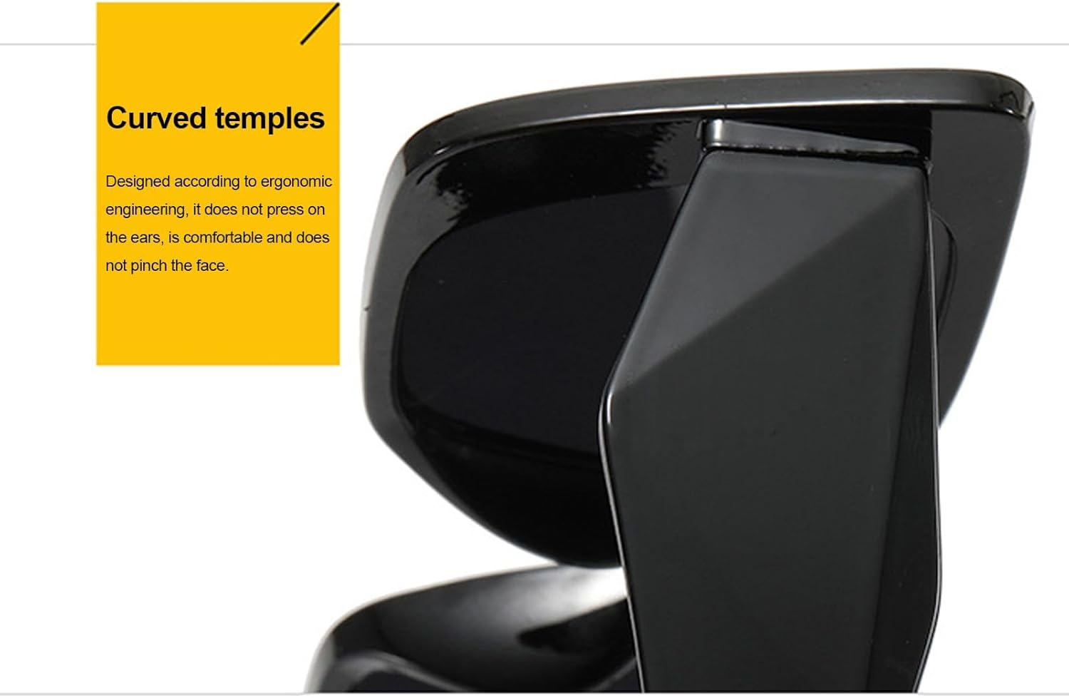 Trendy Sunglasses - Fashion Black Oversized Sunglasses | Drop-Resistant Trendy Sunglasses, Flat Top Glasses Party Dress up for Women image number 2