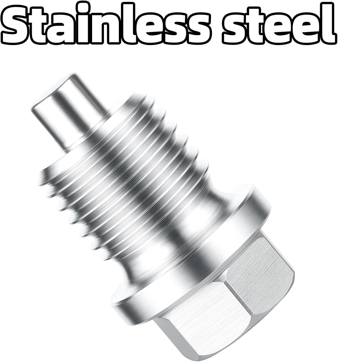 BOXOB M14X1.5 Magnetic Oil Drain Plug, Stainless Steel Engine Oil Pan Bolt with 5 Washers Gasket Universal Leak-Proof Replacement for Car, Truck, Motorcycle, Most Vehicles image number 5