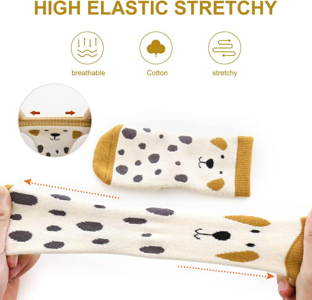 (5 Pairs- Size S/M/L) Unisex Baby Non Slip Grip Toddler Socks,H HOME-MART Breathable Infant Ankle Socks with Grips for Baby Boys Girls for 0-1/1-3/3-5Years image number 2