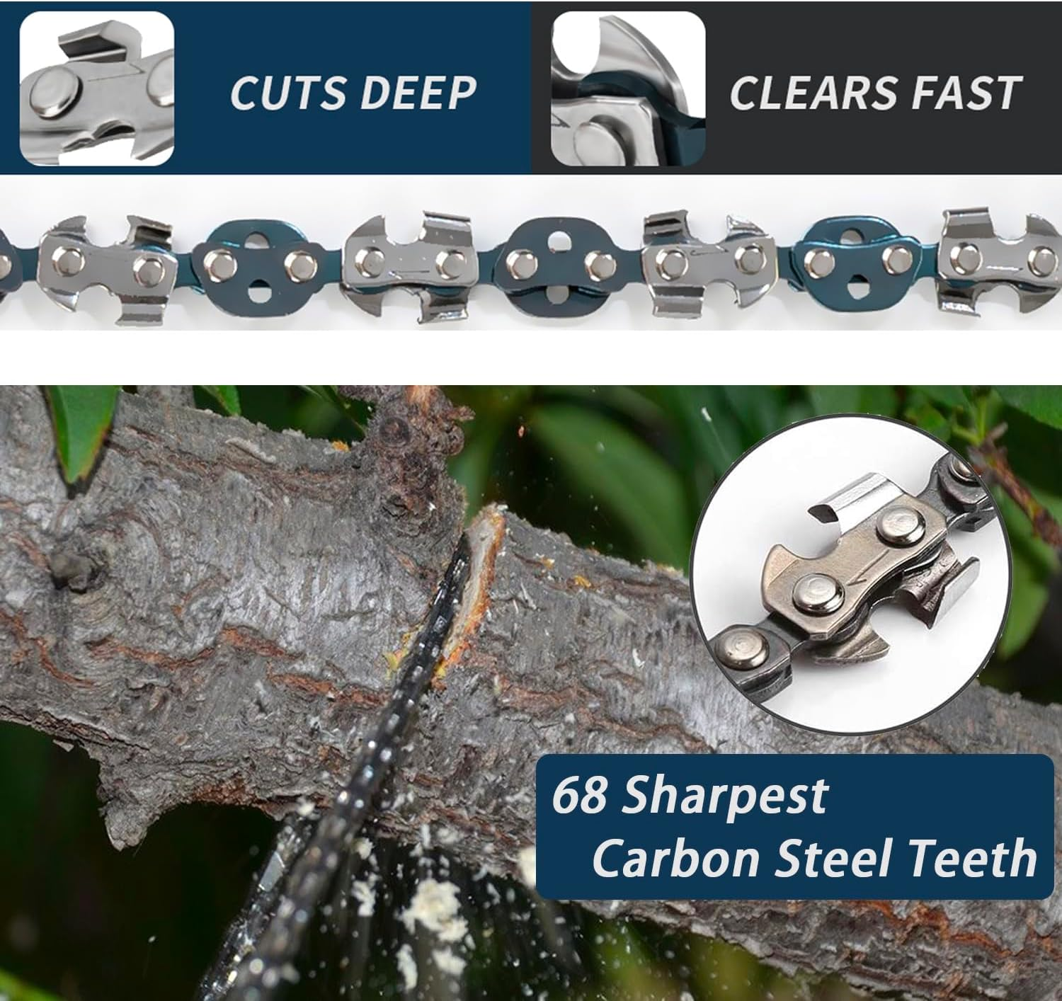 Zsgrowth 53 Inch High Reach Tree Limb Hand Rope Saw, 68 Sharp Teeth Blades on Both Sides, Folding Rope Chain Saw image number 3