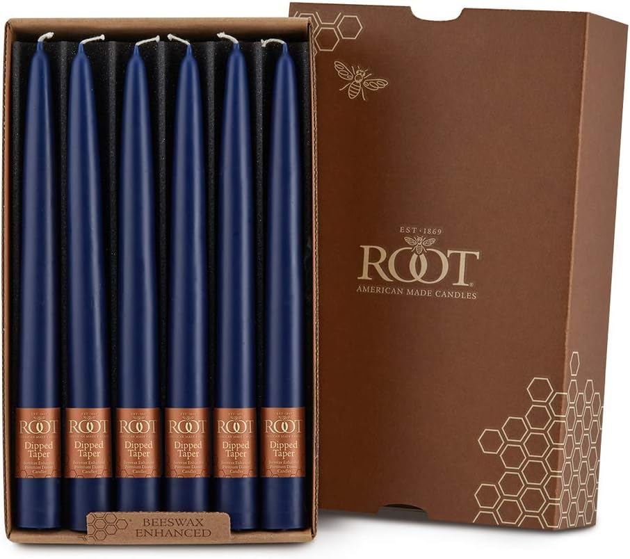 Root Candles Smooth Hand-Dipped 12-Inch Dinner Candles, 12-Count, Garnet