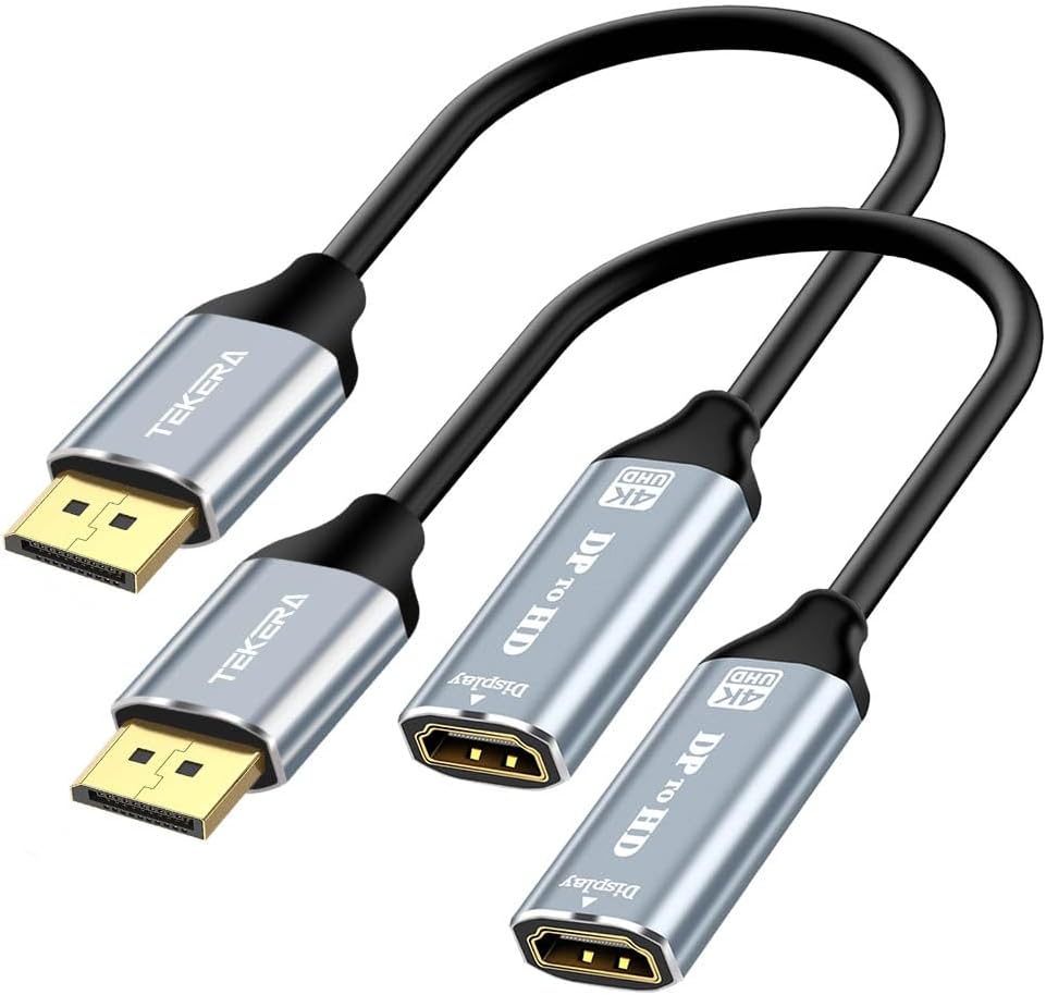 Displayport to HDMI Adapter (4K 60Hz) 2 Pack, Unidirection Display Port to Hdmi Adapter Male to Female, Non-Bidirectional DP Output to HDMI Input Converter (4K@60Hz, 2 Pack) image number 2