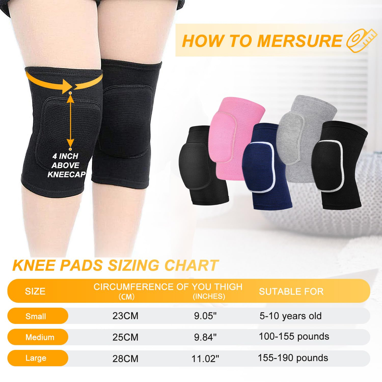 Volleyball Knee Pads for Dancers, Soft Breathable Knee Pads for Men Women Kids Knees Protective, Knee Brace for Volleyball Football Dance Yoga Tennis Running Cycling Workout Climbing image number 2