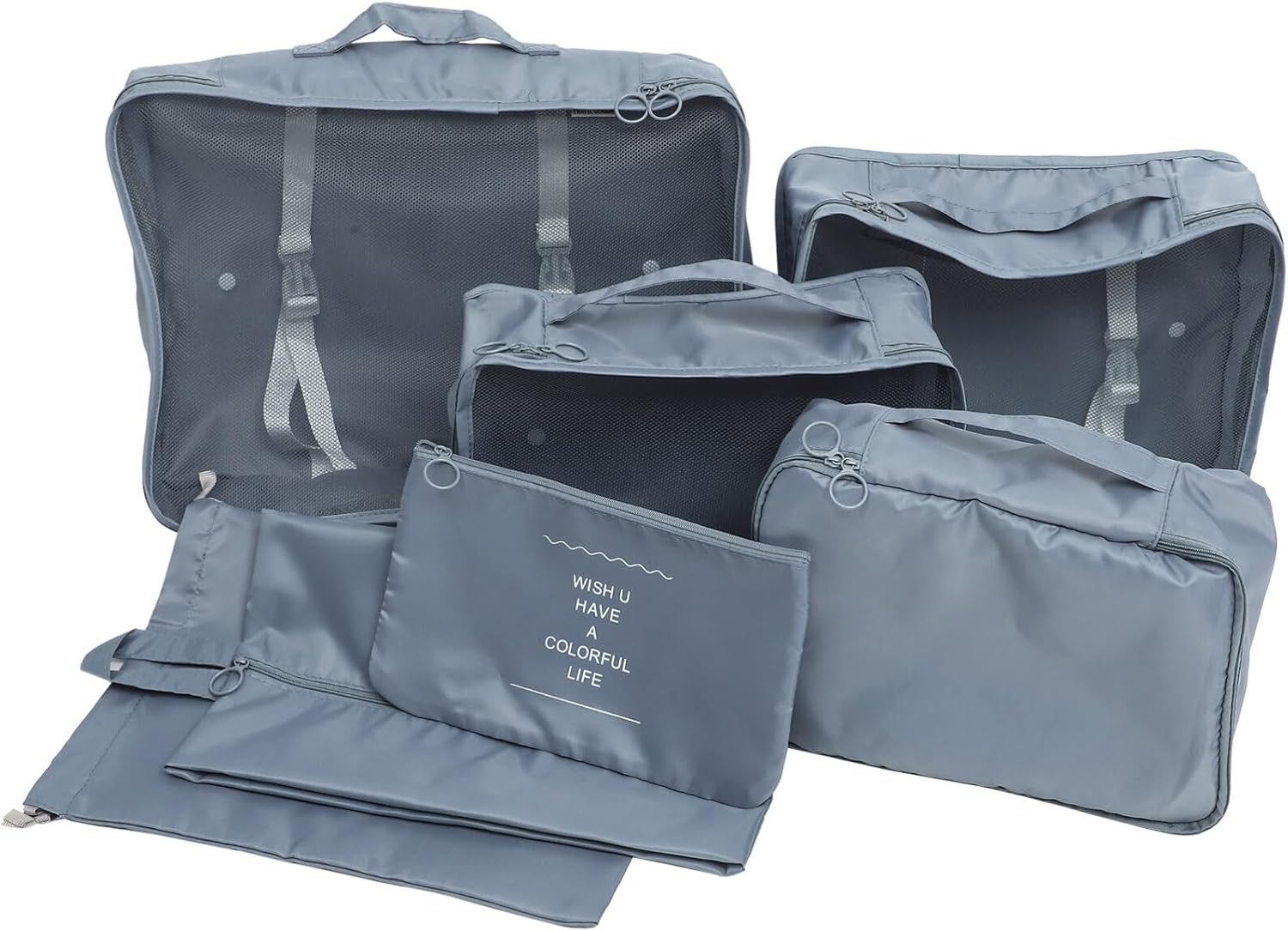 PACKOVE 7Pcs Travel Packing Cubes Suitcase Pouches Bag Organizer for Clothes Shoes Packing Bags Travel Cubes image number 6