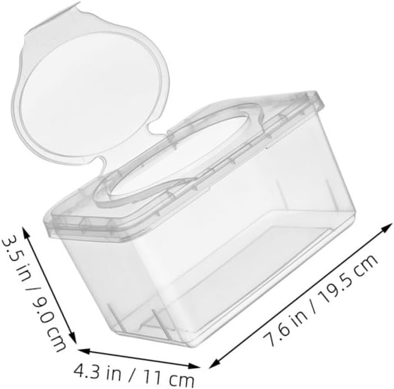 4Pcs Baby Wipes Dispenser Refillable Wet Tissue Case with Lid Dustproof Pp Plastic Holder for Home and Travel Use Easy Access for Baby Care image number 3