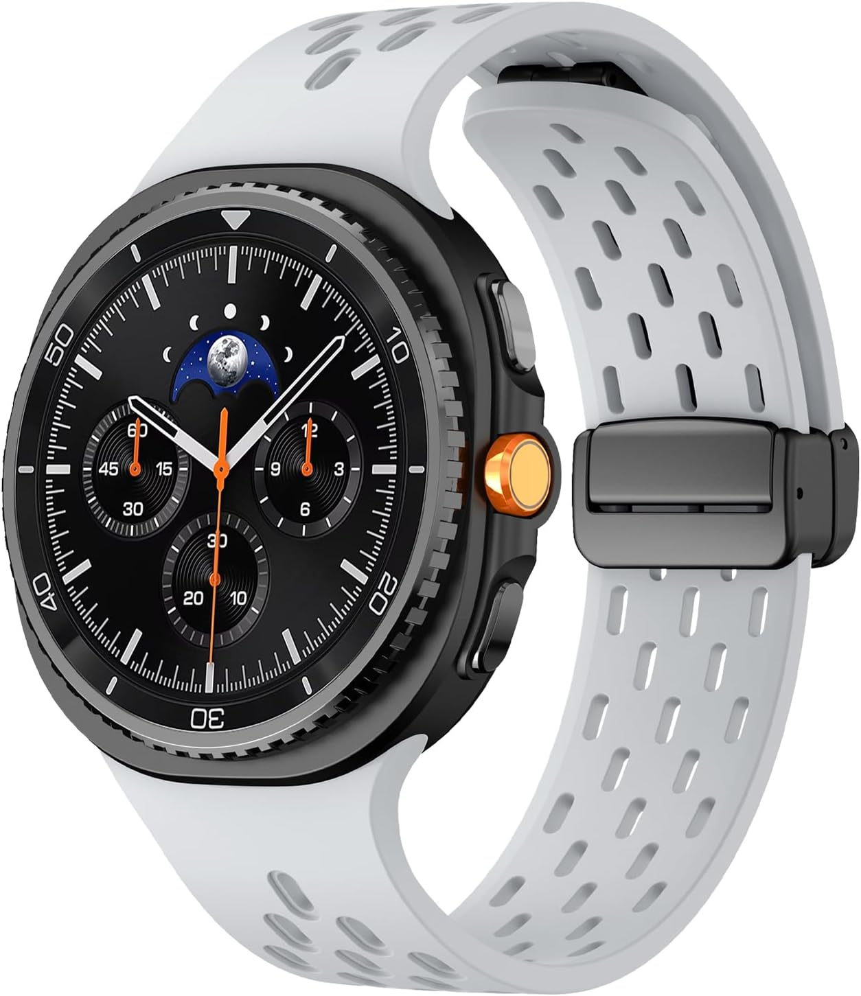 Wopail Silicone Magnetic Strap Compatible with Samsung Galaxy Watch 8 40 Mm 44 Mm Adjustable Replacement Sport Watch Strap for Samsung Galaxy Watch 8 Classic 46 Mm - Grey image number 2