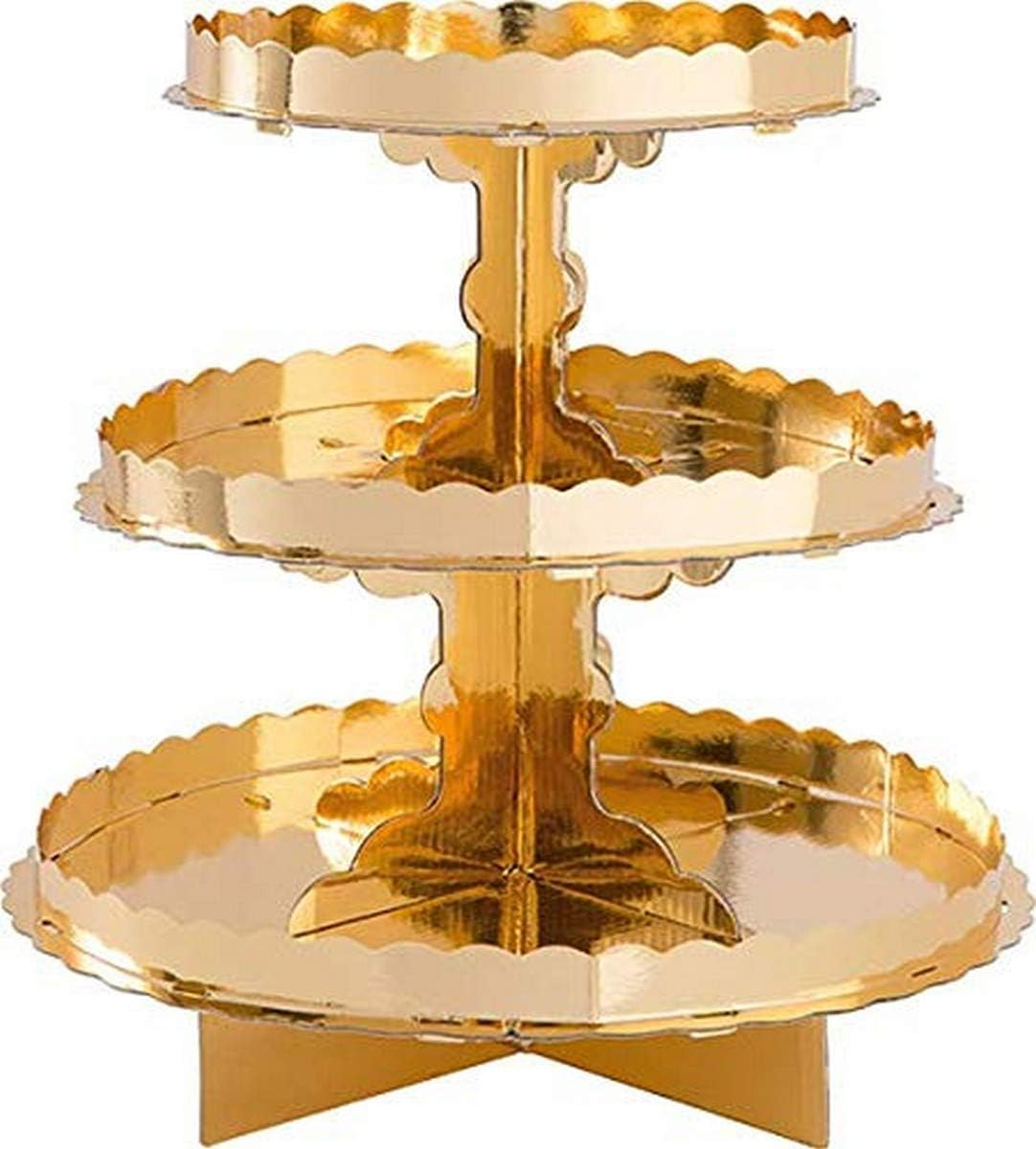 Amscan 140075.19 3 Tier Cupcake Treat Stand Gold image number 3