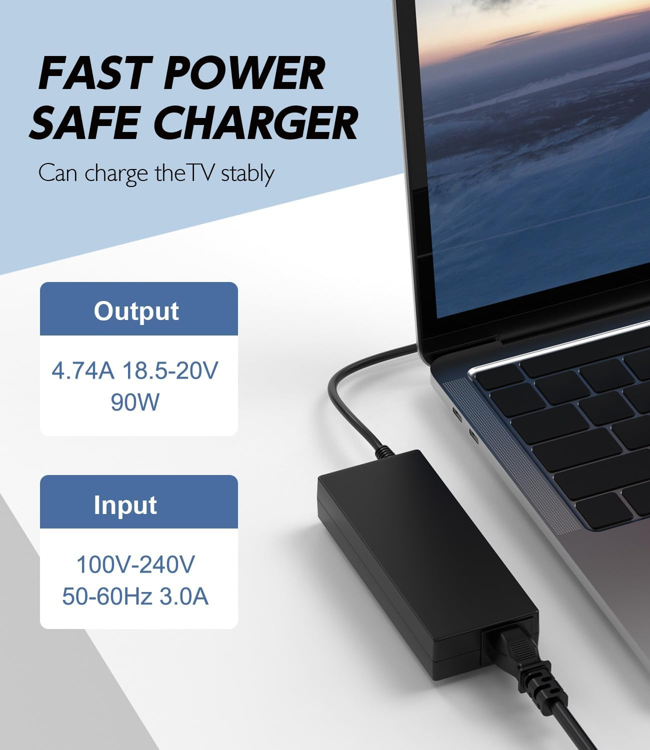 90W Universal Laptop Charger 19V 19.5V 20V Power Adapter Compatible with HP Stream ASUS Vivobook Ideapad Dell Latitude Acer Aspire Samsung Power Cable with 16 Tips image number 1