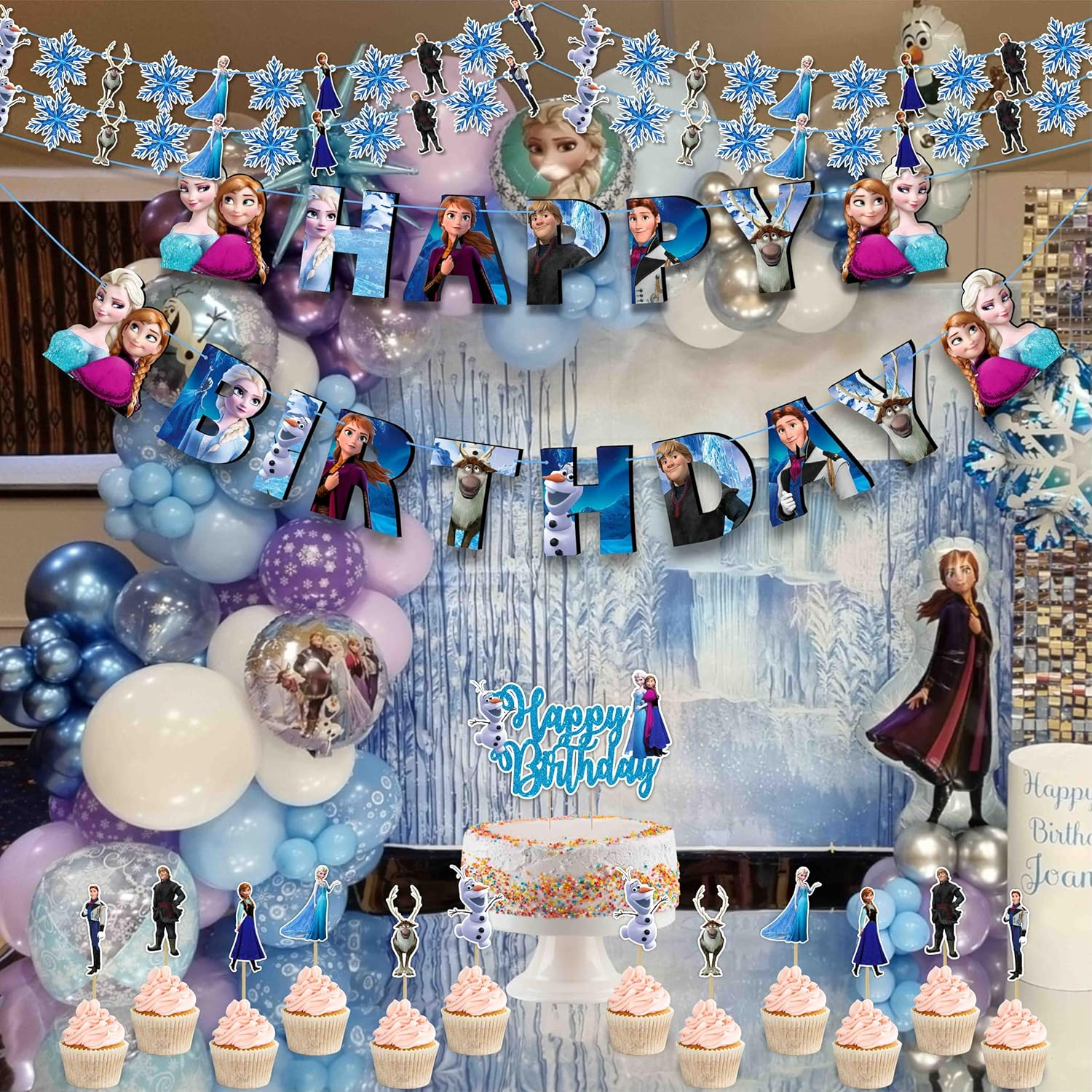Frozn-Theme Birthday Party Supplies Bring Icy Elegance and Adventure to Celebrations. Perfect for Kids&rsquo; Birthdays and Winter-Themed Events image number 5