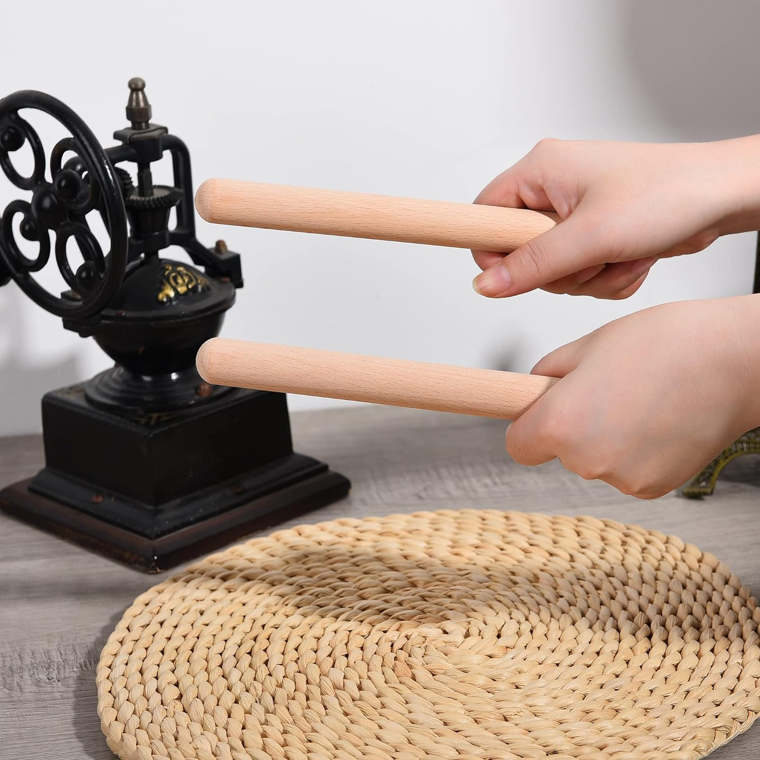 32 Pieces Rhythm Sticks for Kids Bulk, 8 Inch Wood Music Lummi Sticks Classroom Percussion Instrument image number 4