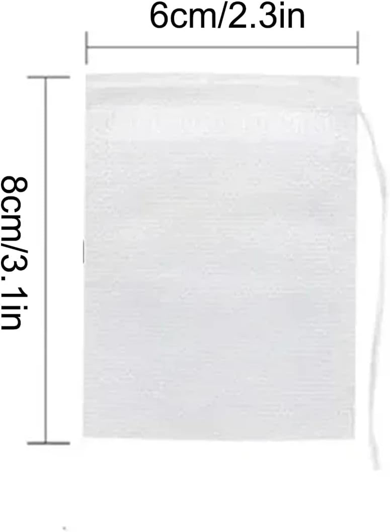 Empty Tea Bags with String | Non Woven Drawstring Hot Pot Buns for Loose Tea - Medicine Decoction Bag with Breathable Fine Mesh, Soft Multifunctional Foot Bath Bag for Tea Pochy - Drawstring 10*12Cm 100Pcs image number 4