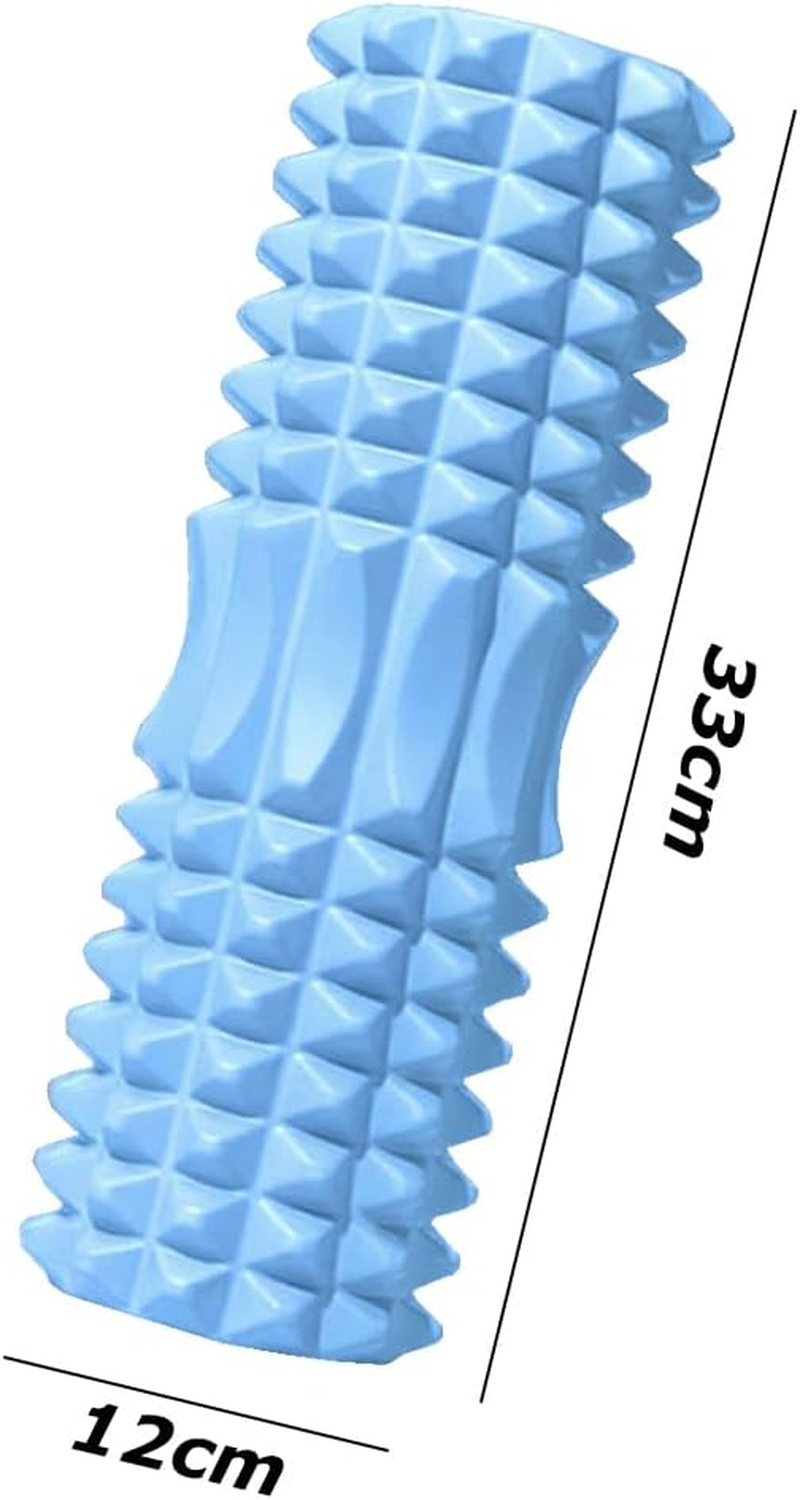 TOMVAES Foam Roller,Massage Roller EVA Muscle Roller for Deep Tissue Tension Relief,Massage Trigger Point Fitness Roller for Back,Legs,Yoga,Pilates,Gym,33X14Cm (Blue) - Blue image number 2