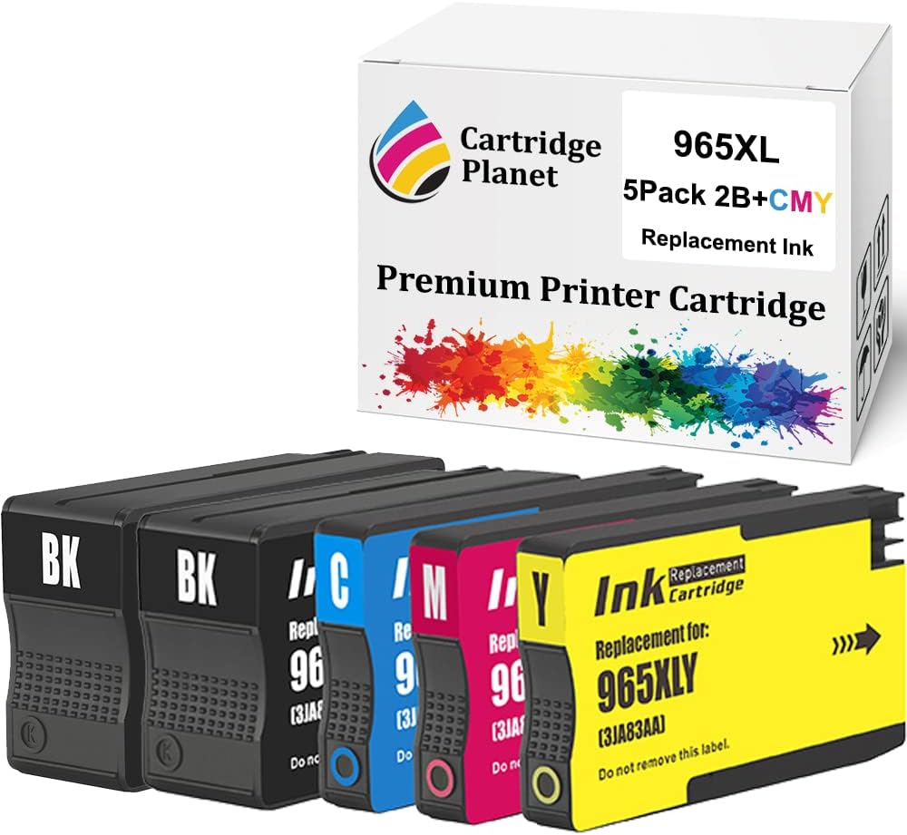 Cartridge Planet 5 Pack (2BK,1C,1M,1Y) Compatible Ink for 965XL for HP Officejet Pro 9010 9012 9016 9018 9019 9020 9026 9028 Premier Not Suitable for Printers Enabled HP+