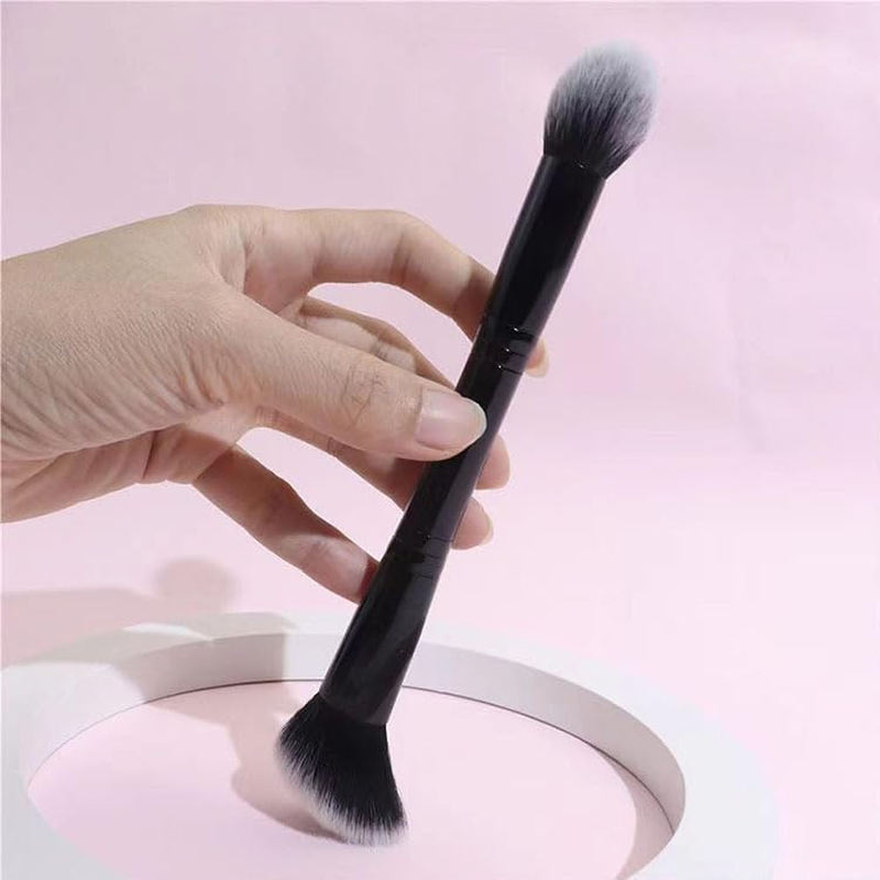 3 Pieces Professional Makeup Brush Set, Dual-Ended Cream and Powder Brushes, 2 in 1 Dual-Ended Foundation Brush Multi-Functional Portable Beauty Brushes for Girls Women, Multi-Functional