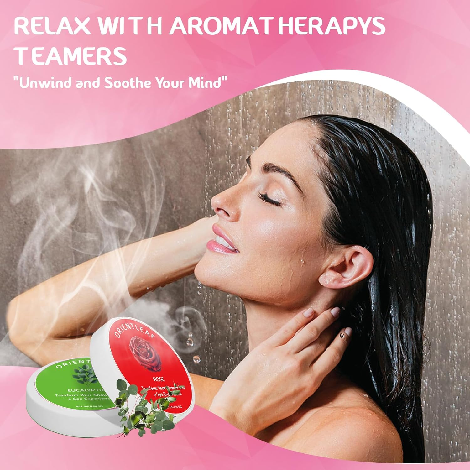 Orientleaf Shower Steamers Aromatherapy, 8 Pcs Stress Relief Shower Bombs Gift, Self Care & Relaxation for Mom，Christmas, Birthday, Valentines Day Gifts for Women and Men image number 2