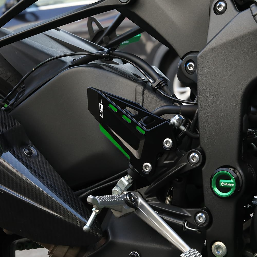 Motorcycle Foot Peg Footrest Protector Compatible with K.Awasaki Ninja ZX6R 2025 2024 2023 2022 2021 2020 2019 | Rear Heel Plates Guard ZX-6R ZX636 Ninja636 Accessories (Green) image number 2