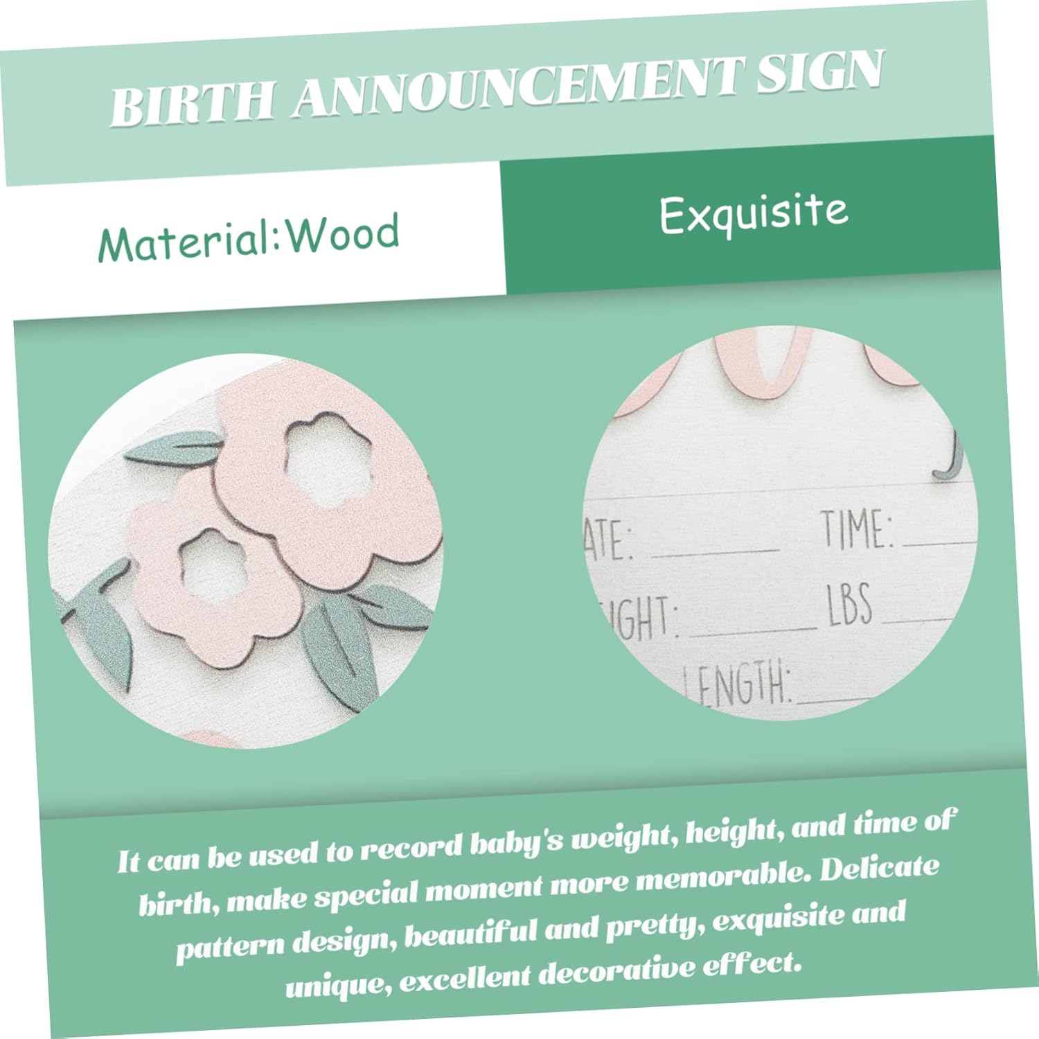 2Pcs Birth Announcement Sign for Newborn Milestone Photos Shower Prop Star Design image number 2