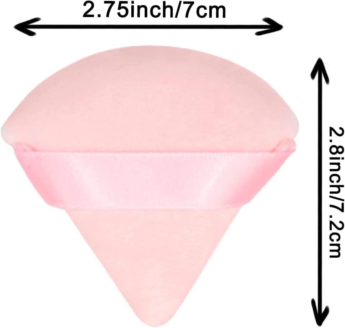 Powder Puff Pink Triangle Setting Powder Puffs Face Beauty Blender 2Pcs Makeup Sponge Face Make up Puff Soft Velour Loose Cosmetic Foundation Beauty Contouring image number 2