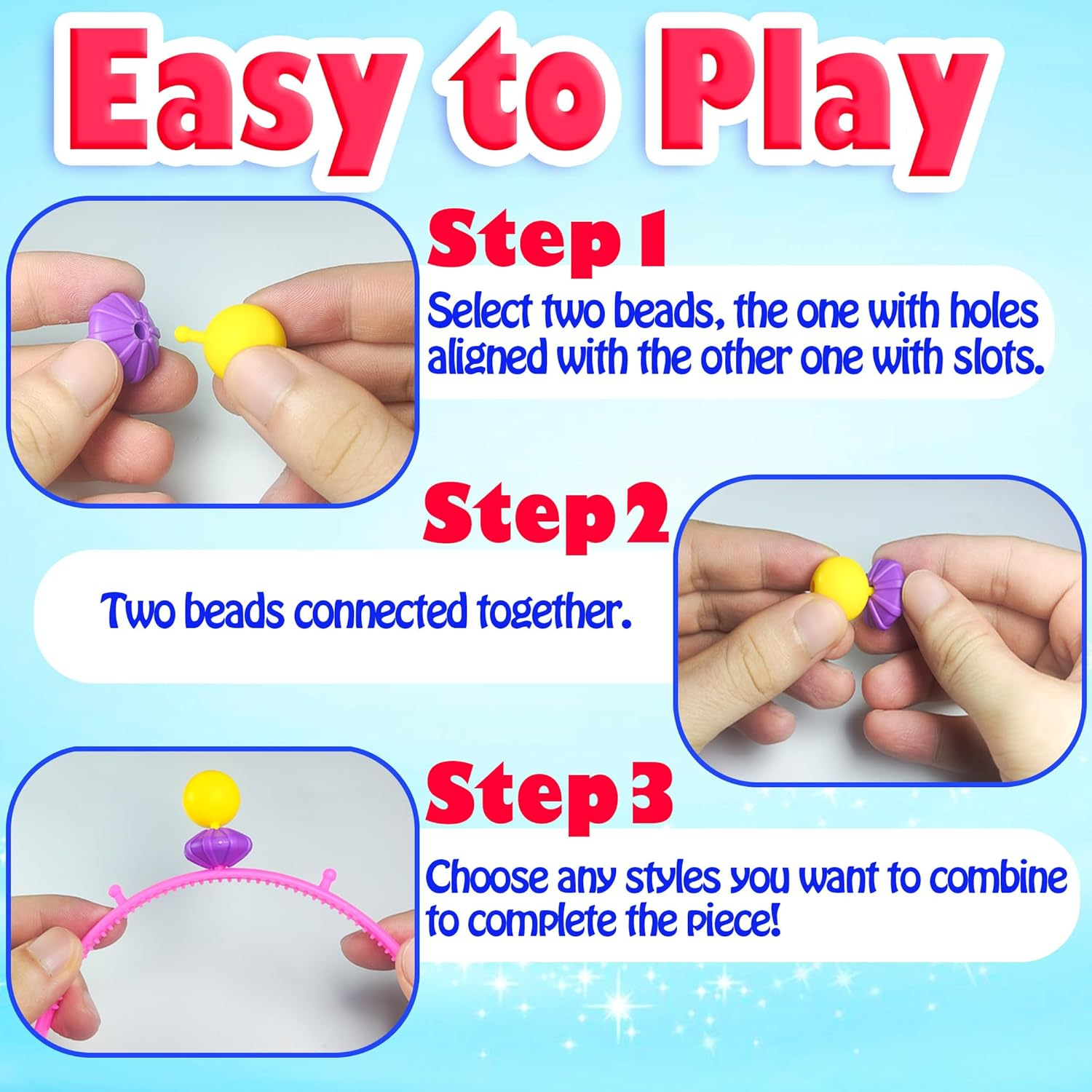 Yowamho 543+ Pop Beads - Beads for Jewelry Making Kit, Crafts for Kids Ages 4 5 6 7 8, Arts and Crafts Supplies, Birthday Christmas Jewellery Gifts. image number 6