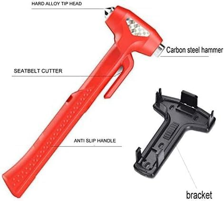 Window Breaker, Car Safety Hammer, Emergency Tool，Car Safety Hammer Life Saving Survival Kit with Heavy Carbon Steel Points and Hardened Sharp Car Window Breaker, Auto Accident Life-Saving Rescue(Red) image number 1