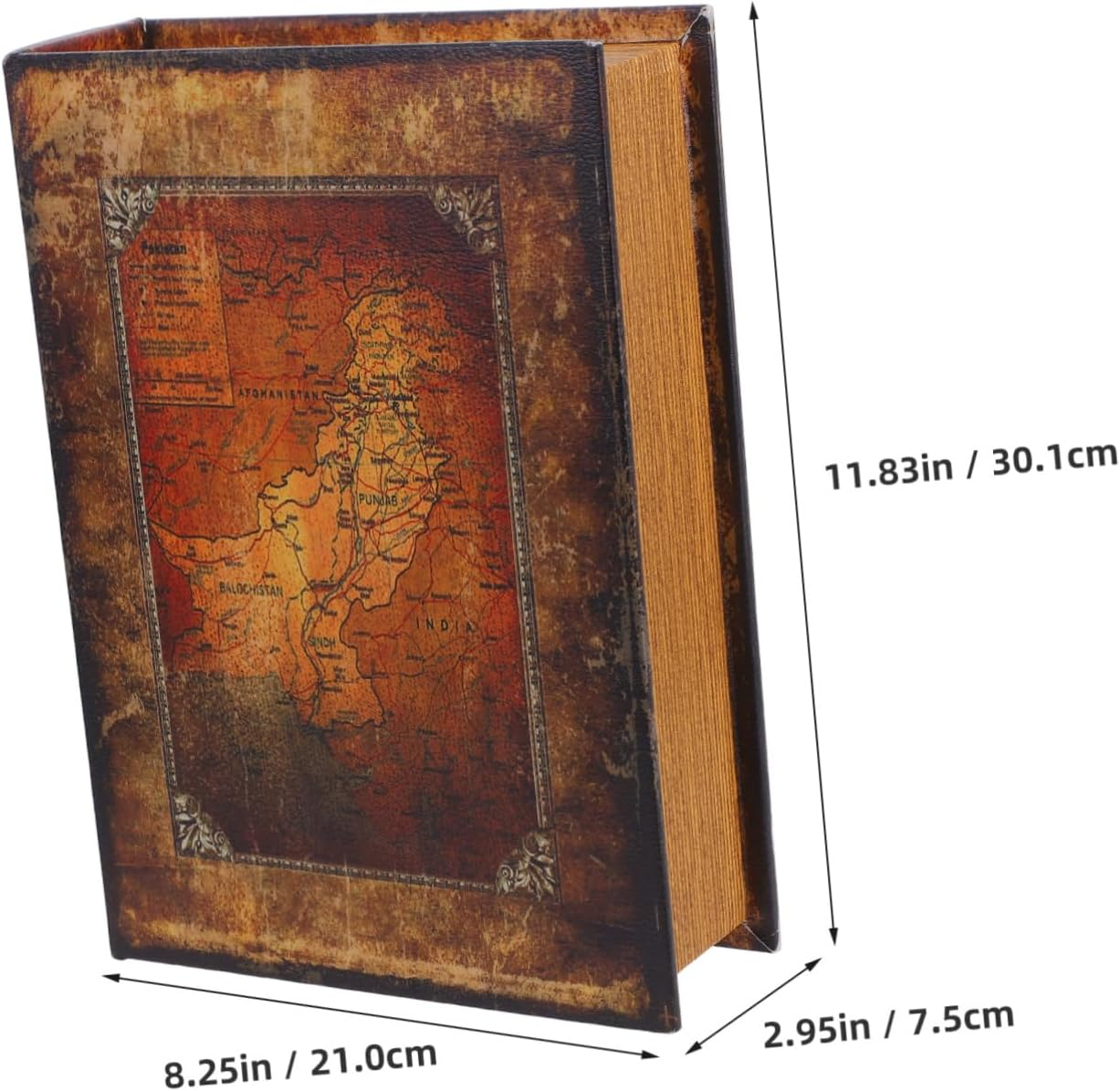 Book Storage Box Lock Vintage Book Shape Decorative Box for Home Decor for Jewelry image number 2